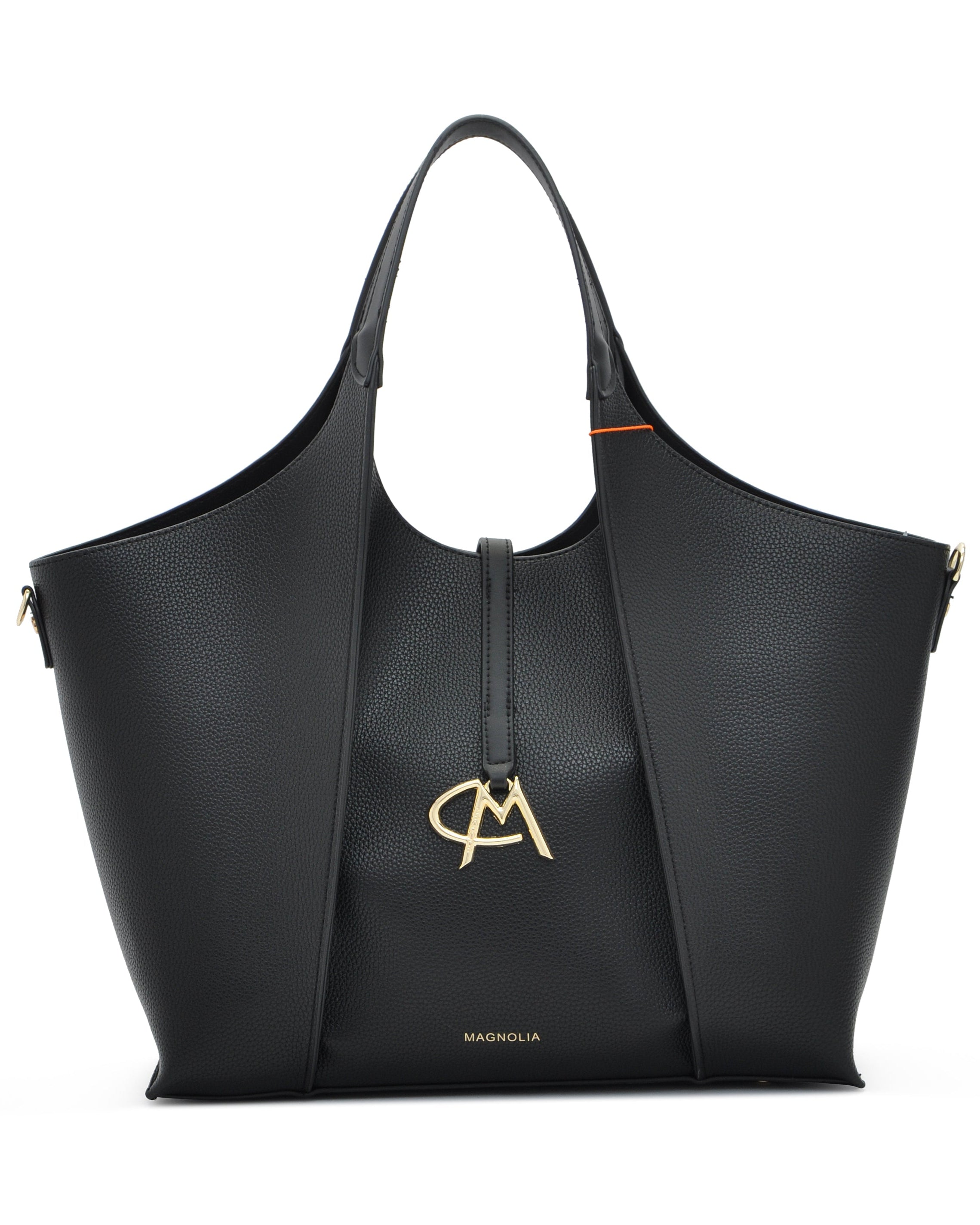 Luxury Hobo Tote Bag Spacious PU Leather Handbag with Charm