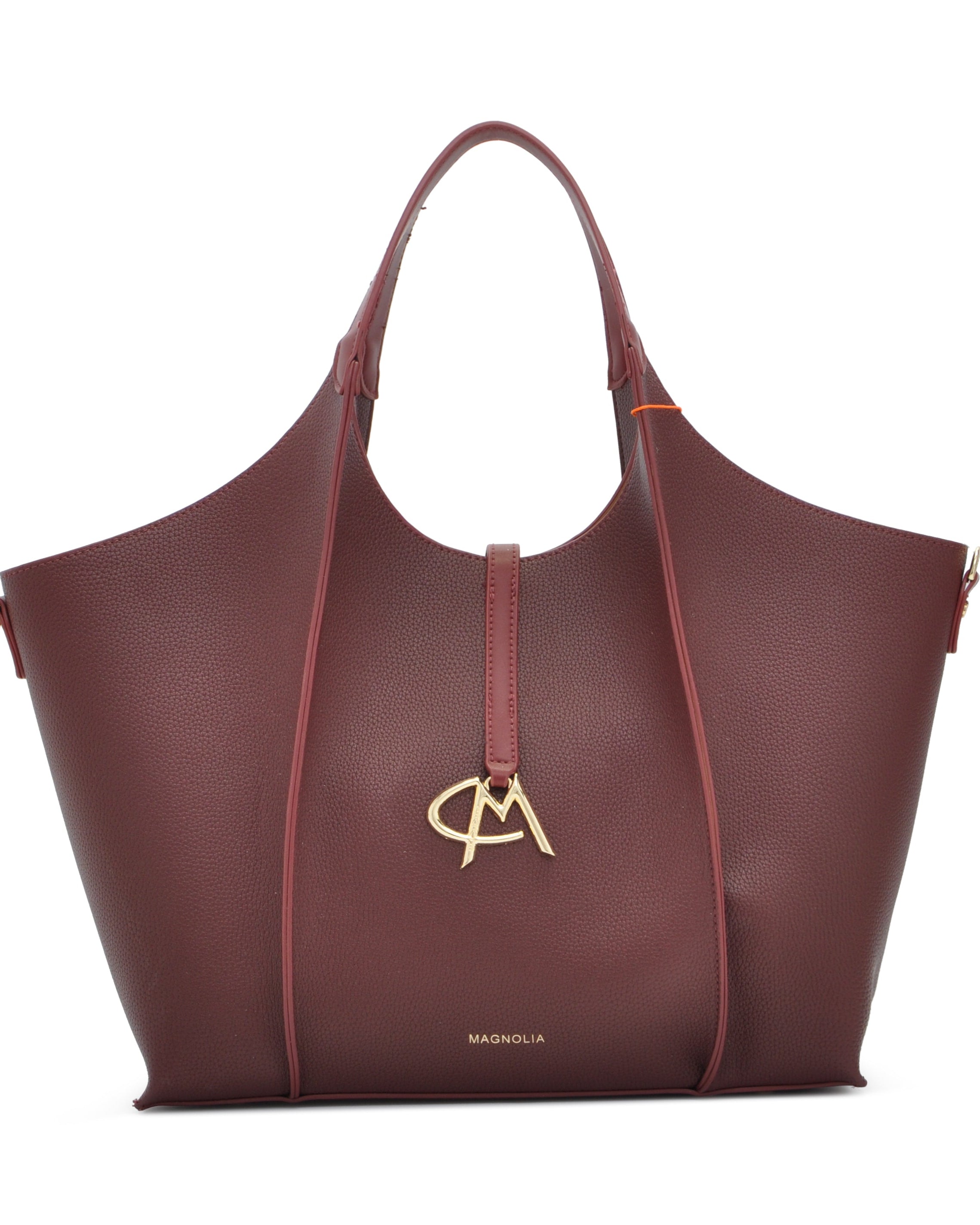 Luxury Hobo Tote Bag Spacious PU Leather Handbag with Charm