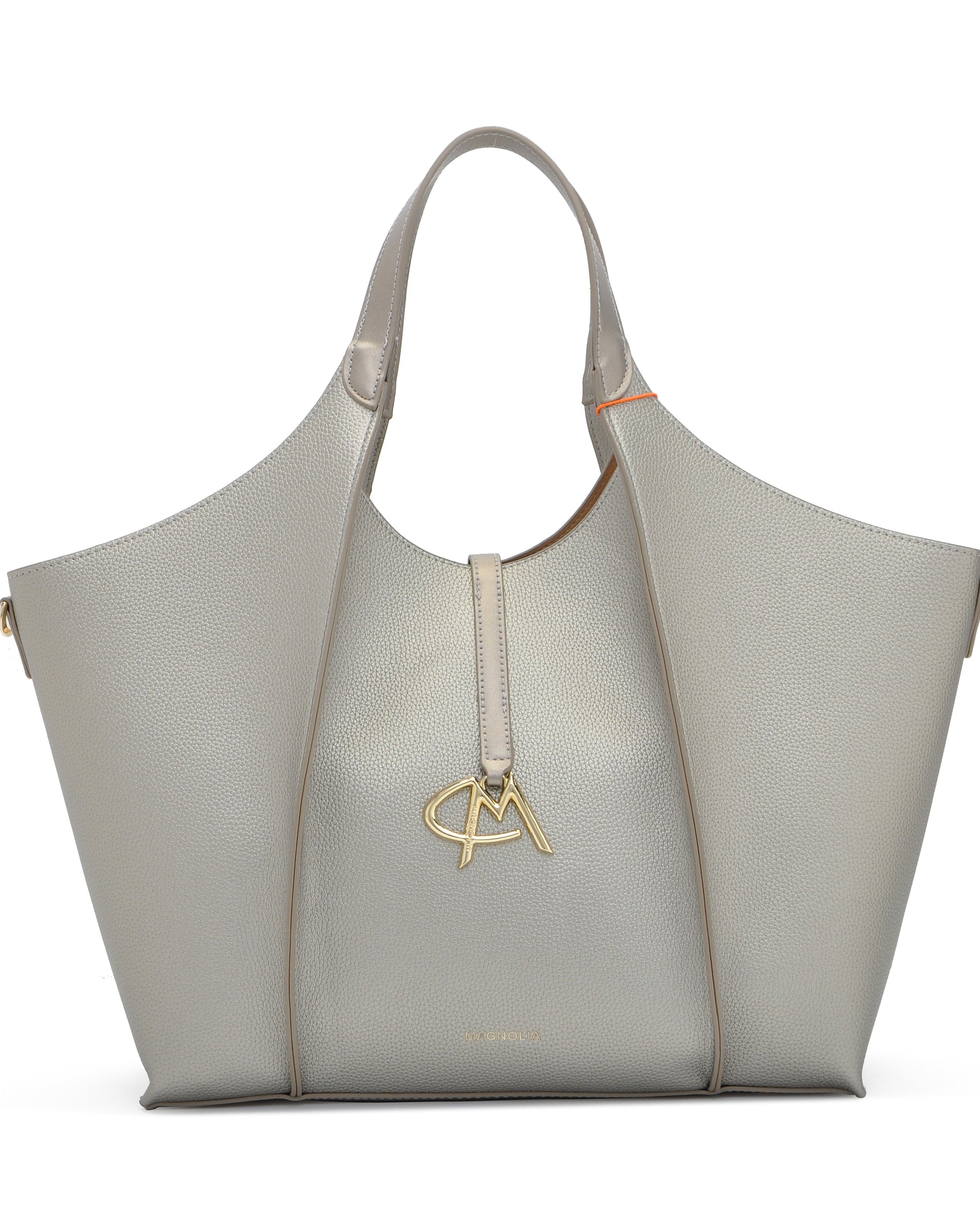 Luxury Hobo Tote Bag Spacious PU Leather Handbag with Charm