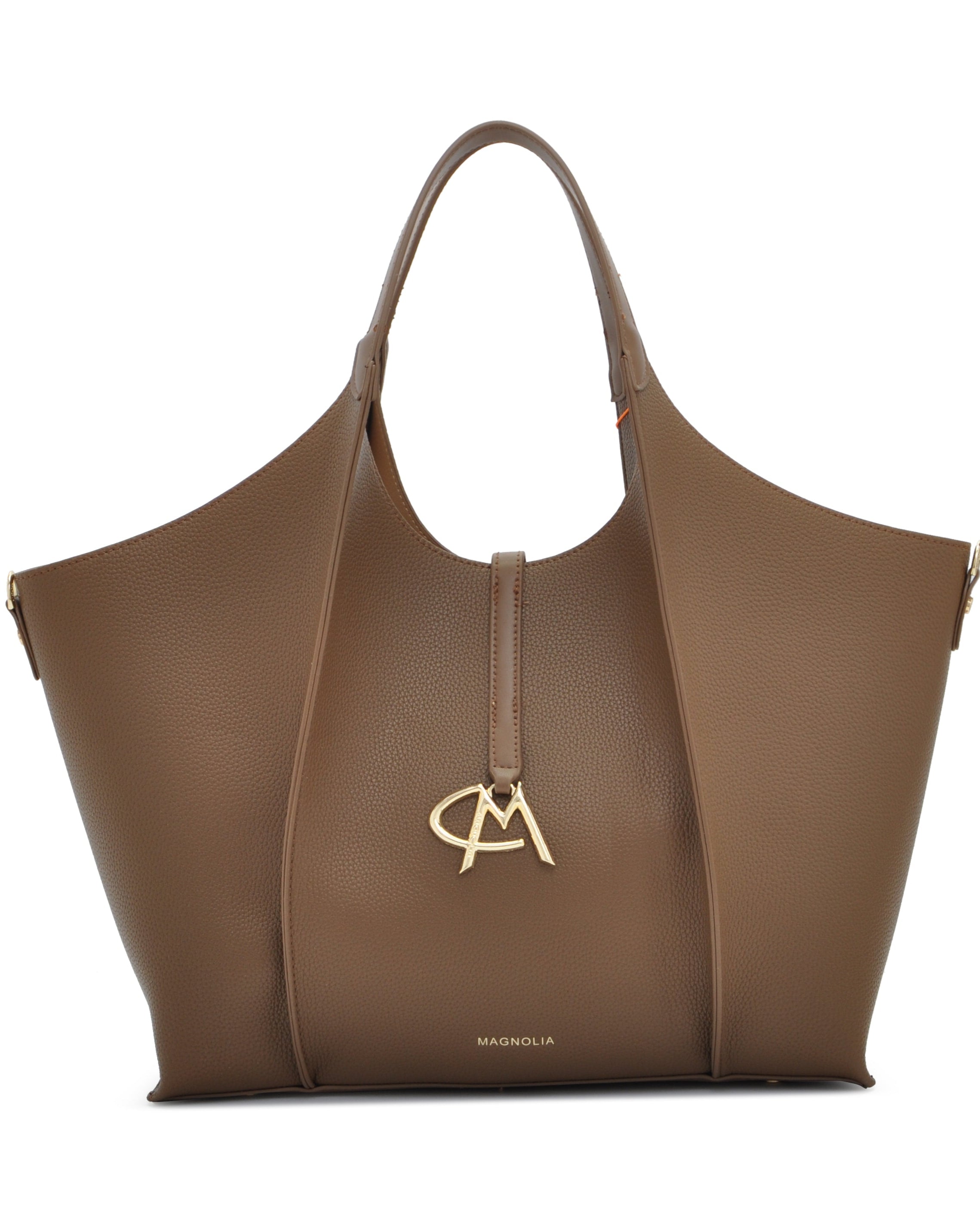 Luxury Hobo Tote Bag Spacious PU Leather Handbag with Charm