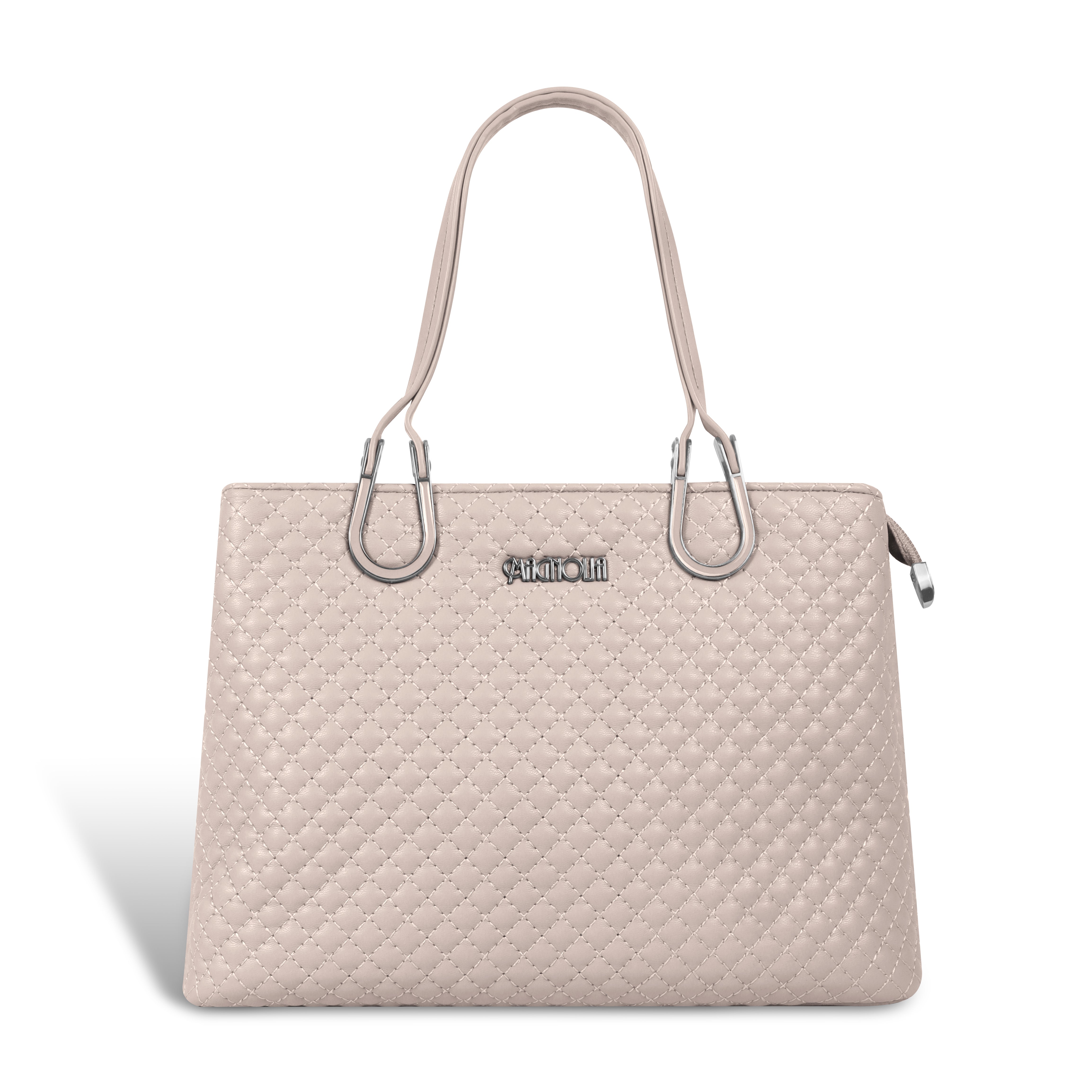 Magnolia Dusty Rose Quilted Faux Leather Handbag for Women | 10.5L Elegant Everyday & Office Shoulder Bag