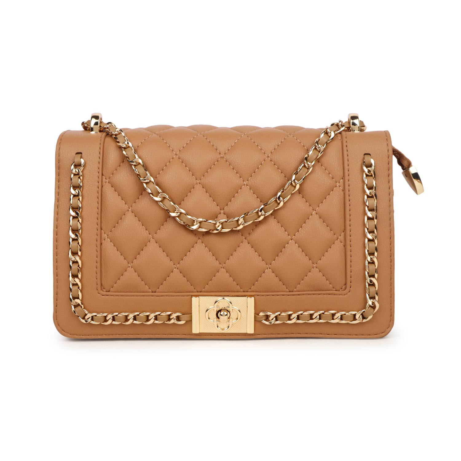 Magnolia Daphne Quilted Sling Bag Brown