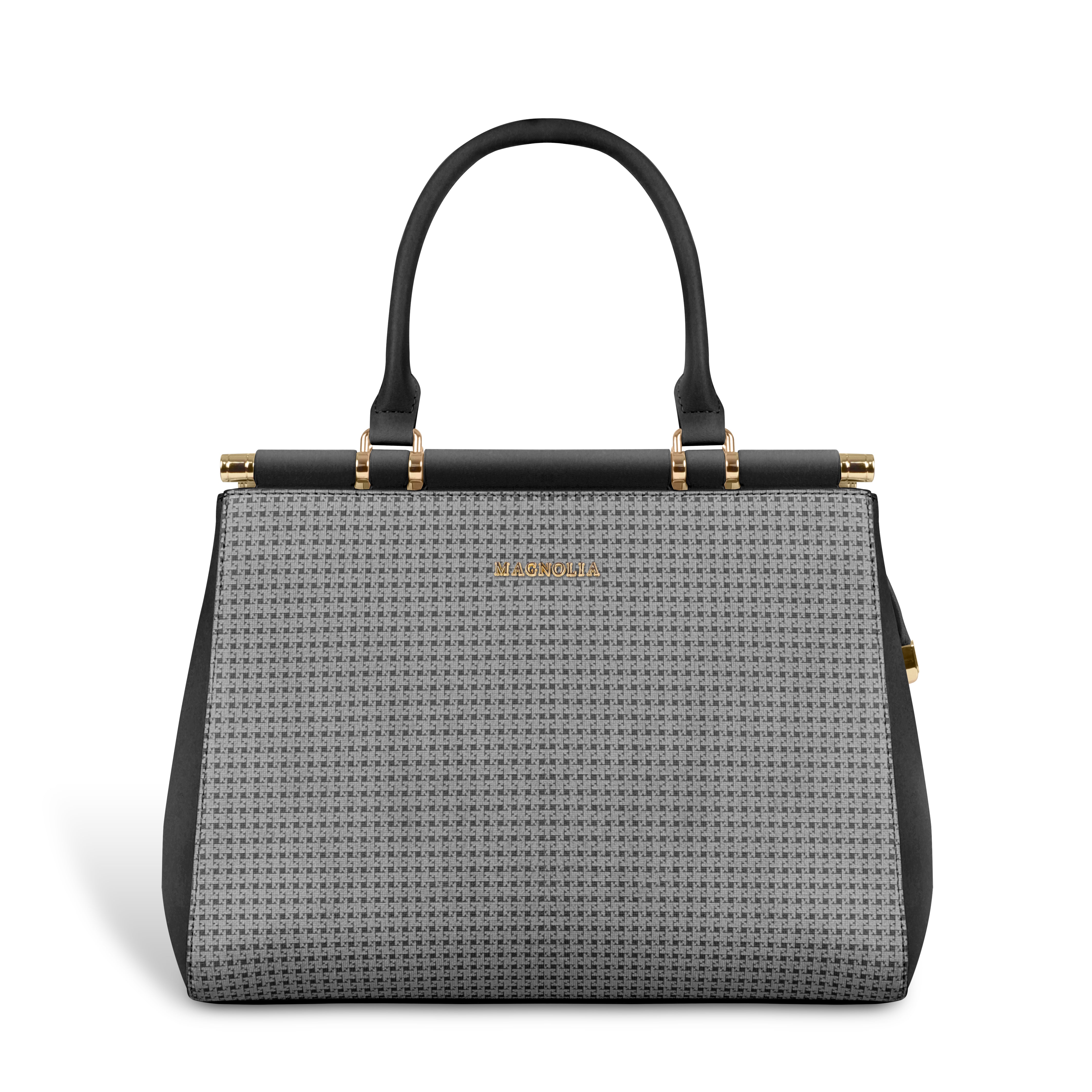 Magnolia Woven Texture Handbag | Black | 10L Storage | Adjustable Strap | Spacious Interior