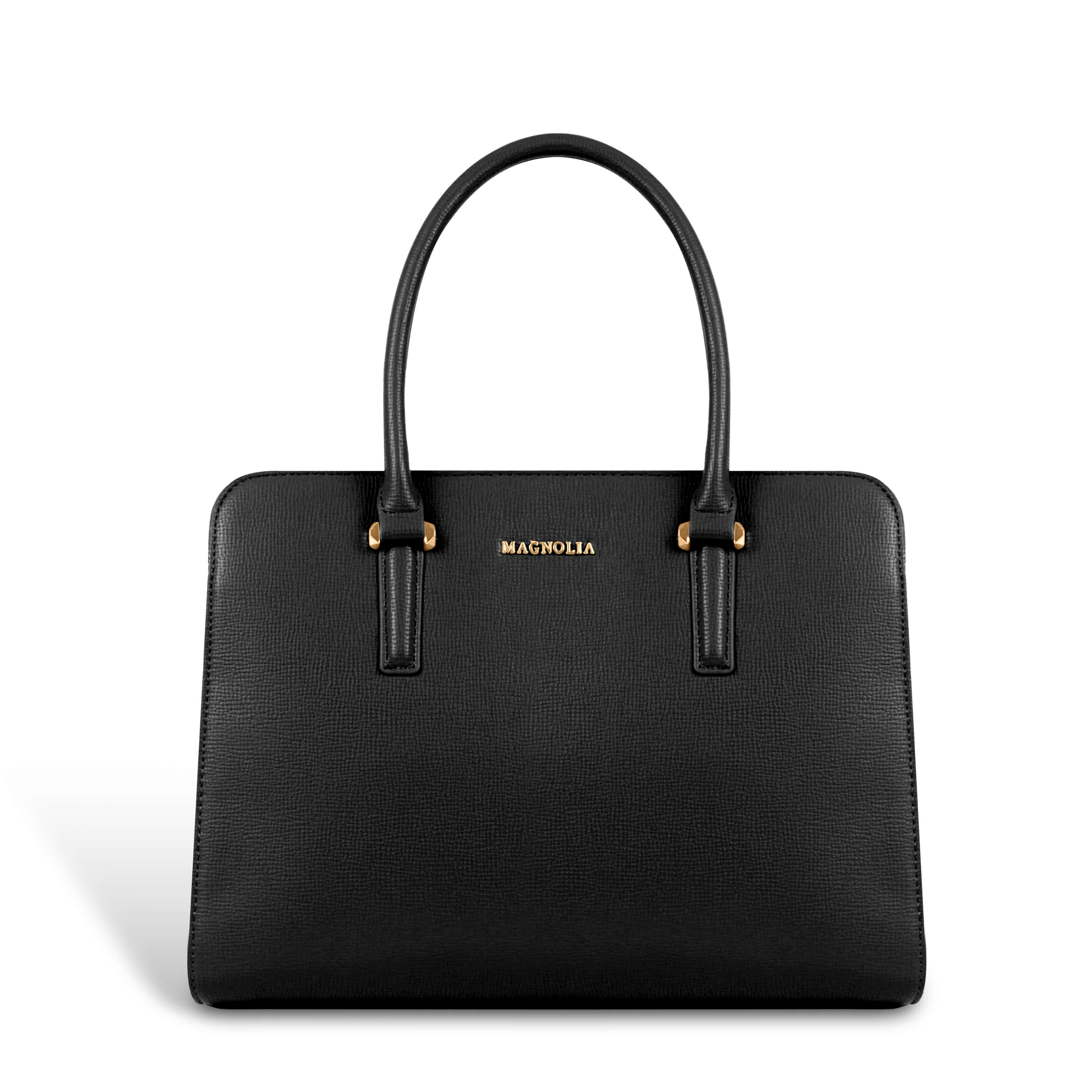 Magnolia® Prime Beige Carryall Vegan LeatherHandbag with Spacious Interior & Long Strap – Black