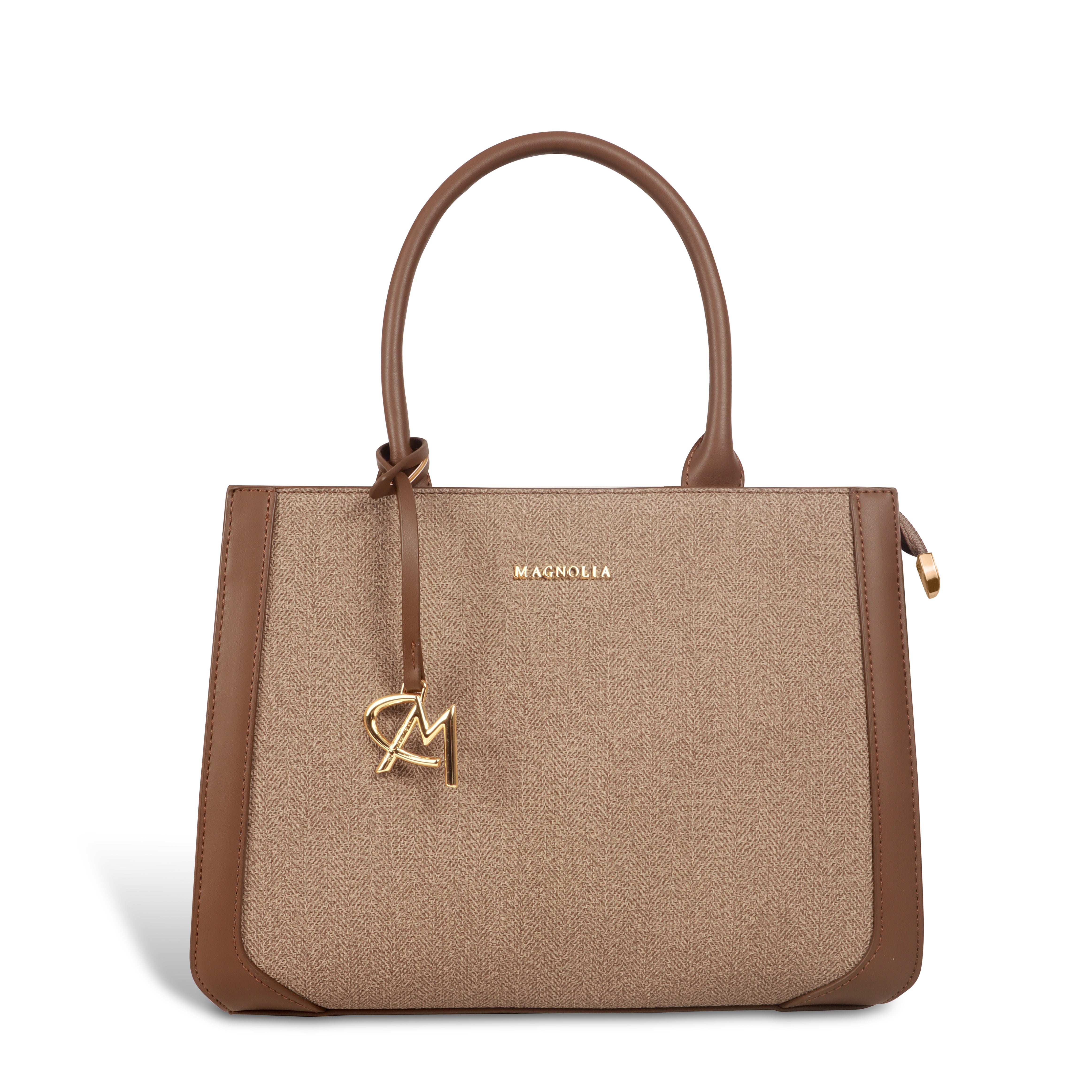 Magnolia Structured PU Leather Handbag for Women | 10.5L Stylish Office & Everyday Bag with Long Strap