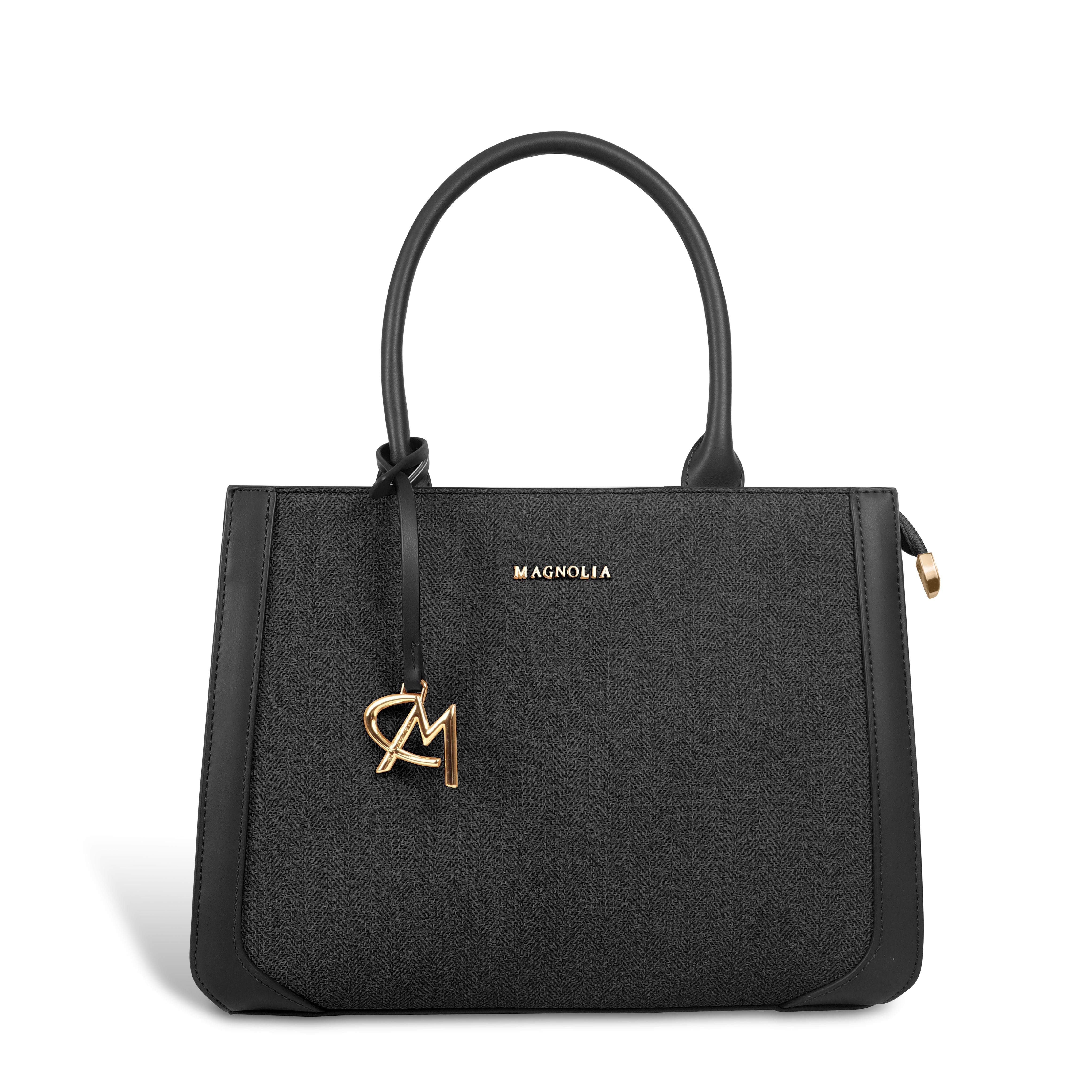 Magnolia Structured PU Leather Handbag for Women | 10.5L Stylish Office & Everyday Bag with Long Strap