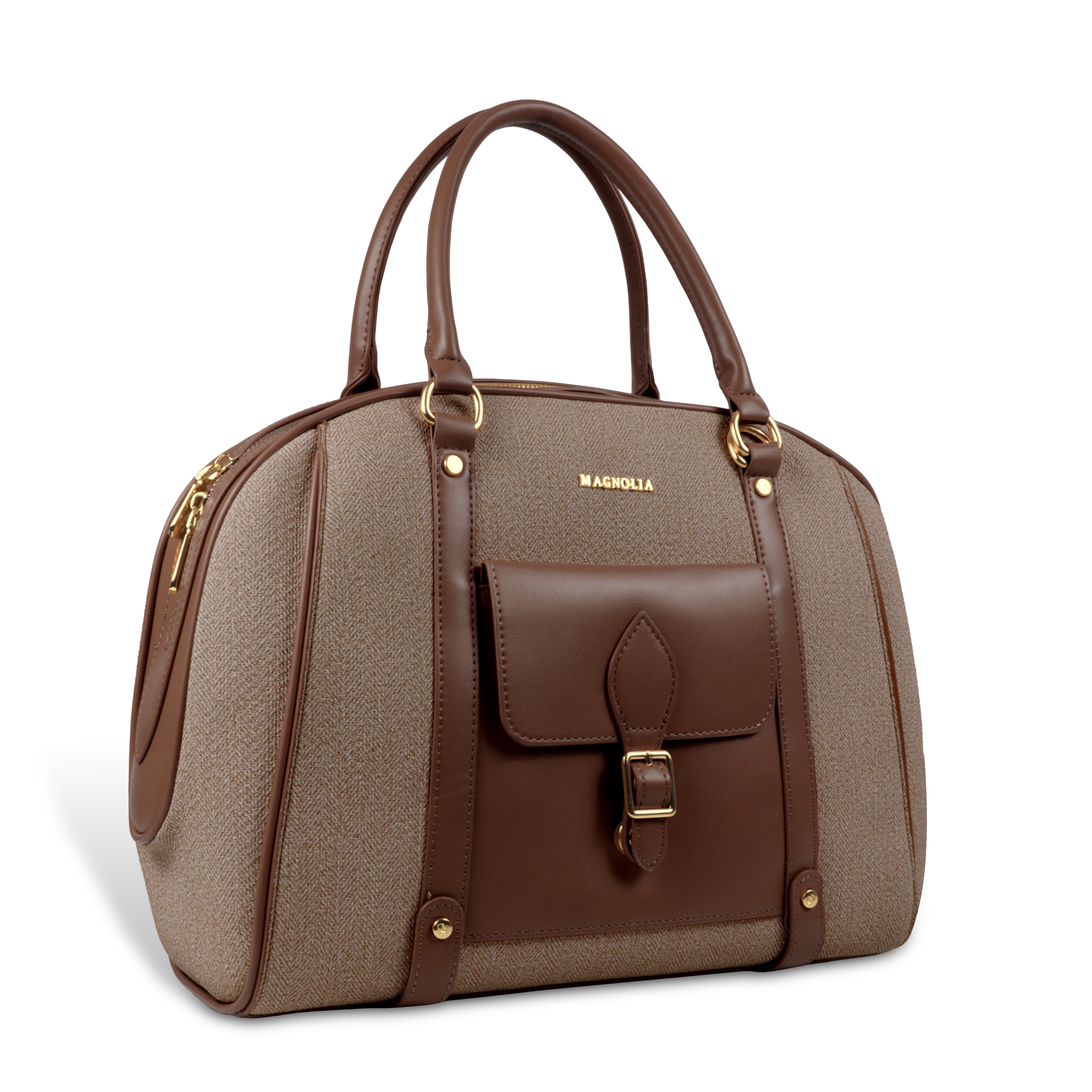 Magnolia Elegant Leatherette Handbag for Women with Detachable Strap