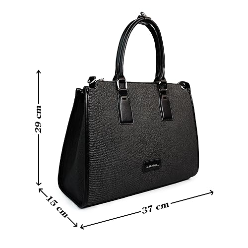 Magnolia® Premium Faux Leather Handbag – 10L Spacious Everyday & Office Bag | Black