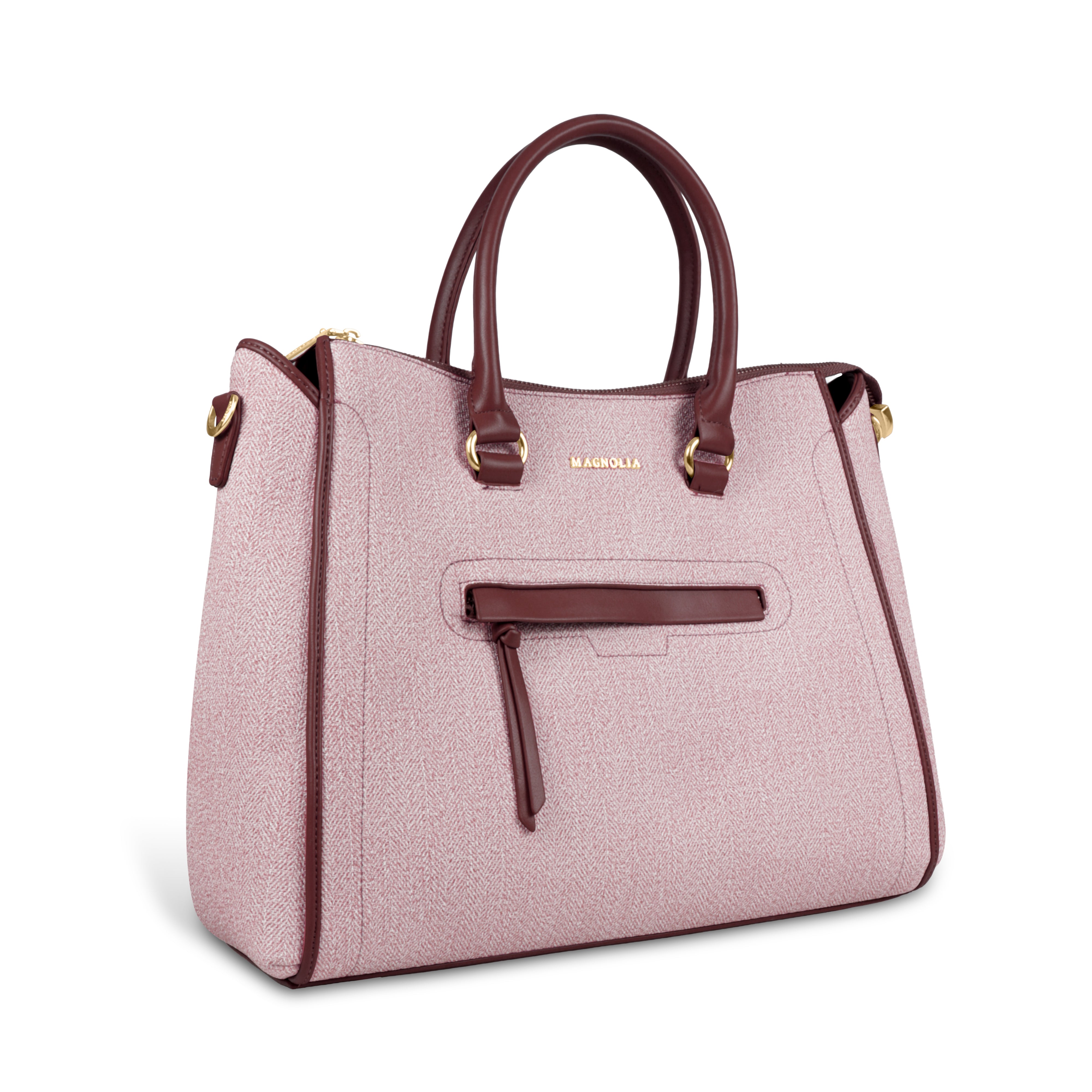 Magnolia Stylish Textured Handbag for Women - Elegant Shoulder Tote with Detachable Strap