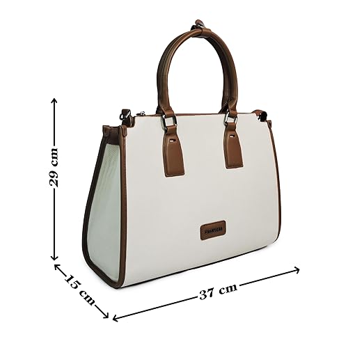 Magnolia® Premium Faux Leather Handbag – 10L Spacious Everyday & Office Bag Beige