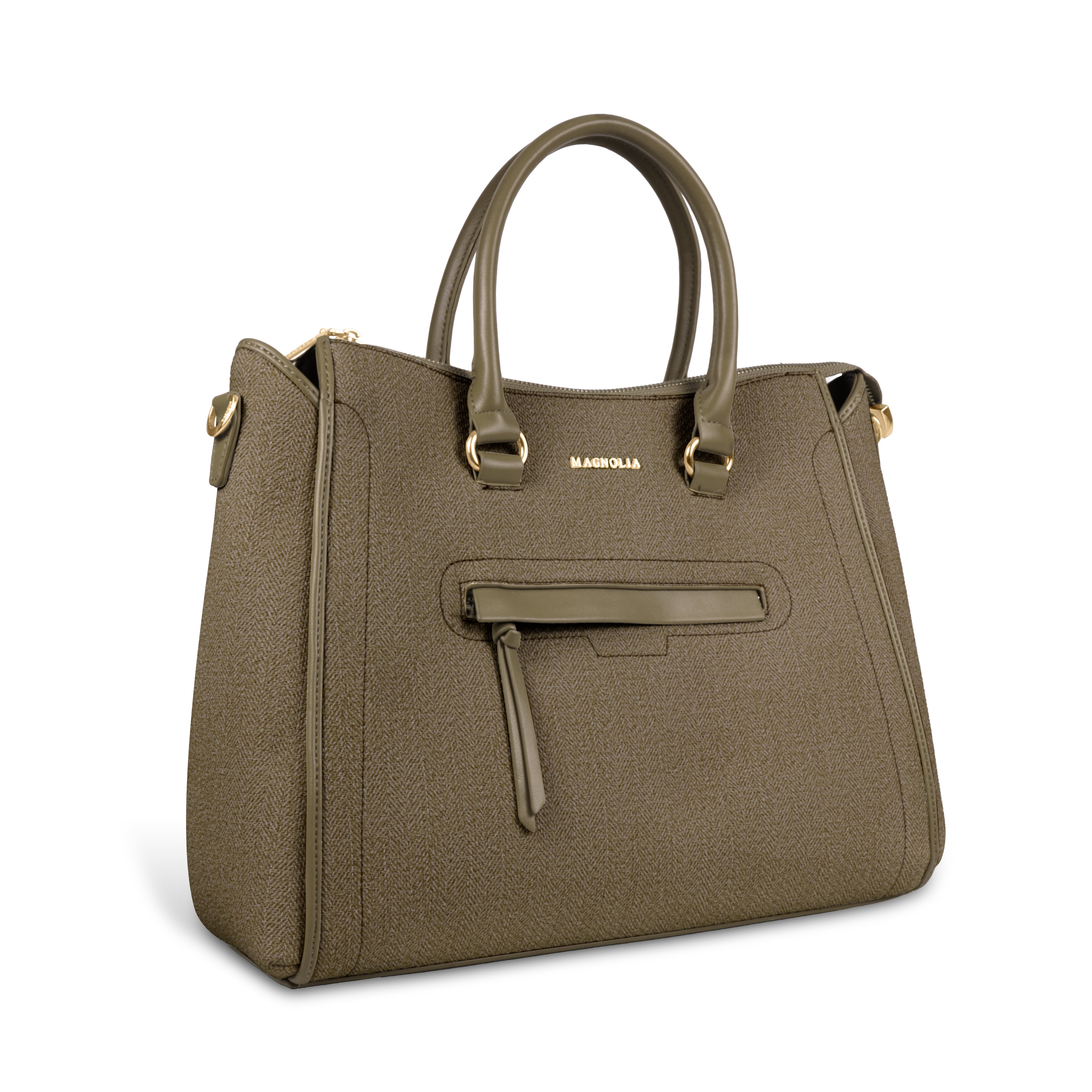 Magnolia Stylish Textured Handbag for Women - Elegant Shoulder Tote with Detachable Strap
