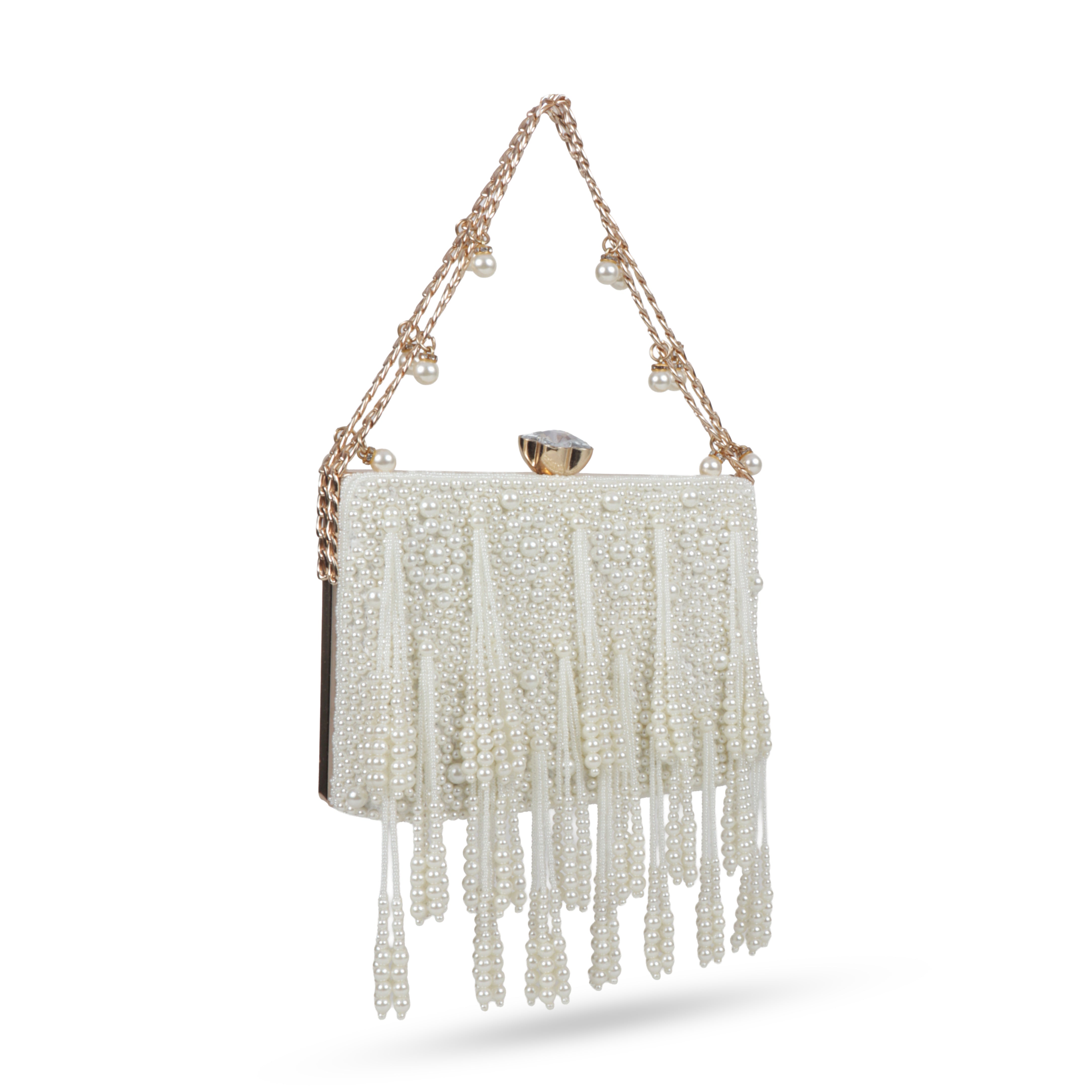 Magnolia Luxe Bronze Beaded Velvet Clutch – Bridal, Festive & Party Wear