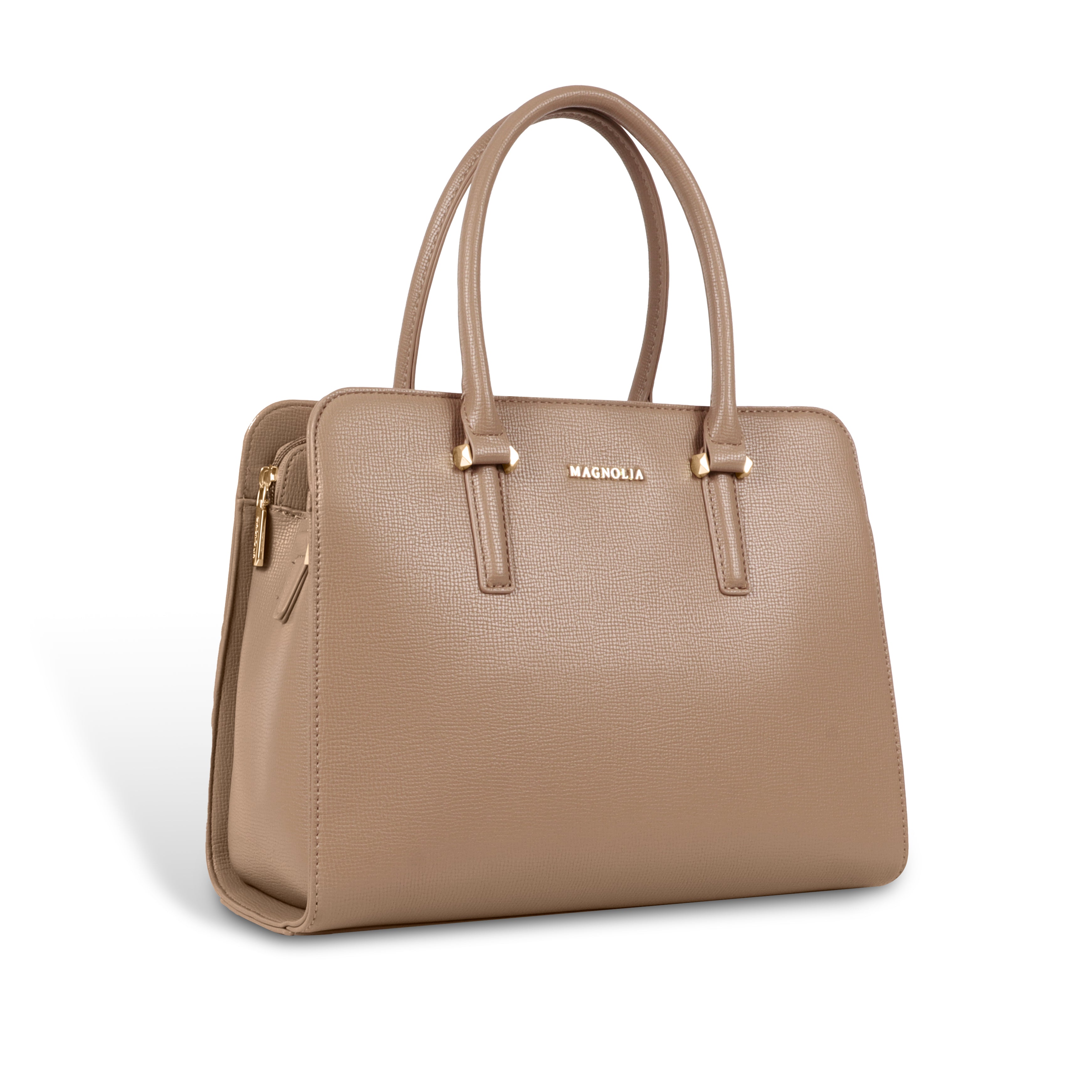 Magnolia® Prime Beige Carryall Vegan LeatherHandbag with Spacious Interior & Long Strap – Khaki