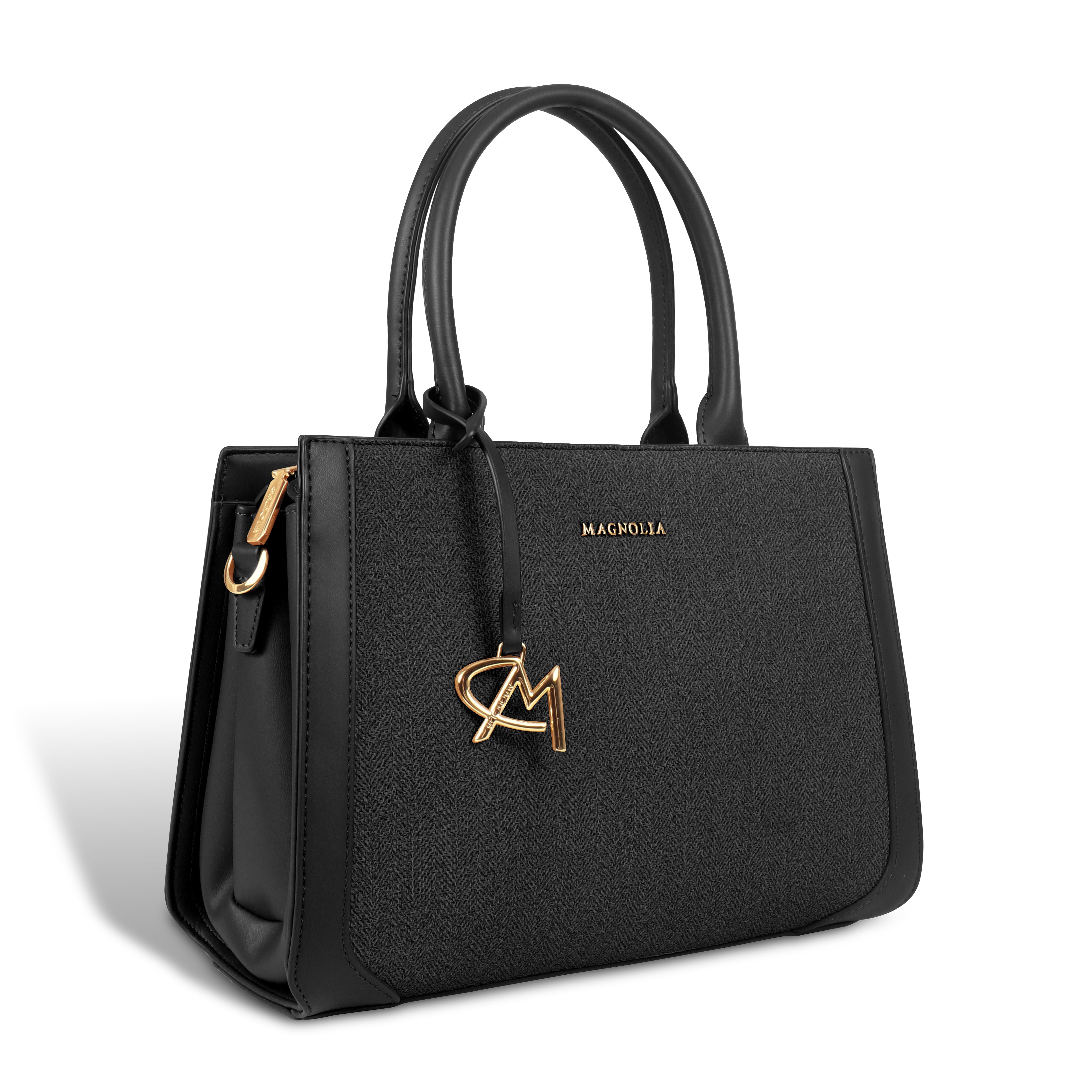 Magnolia Structured PU Leather Handbag for Women | 10.5L Stylish Office & Everyday Bag with Long Strap