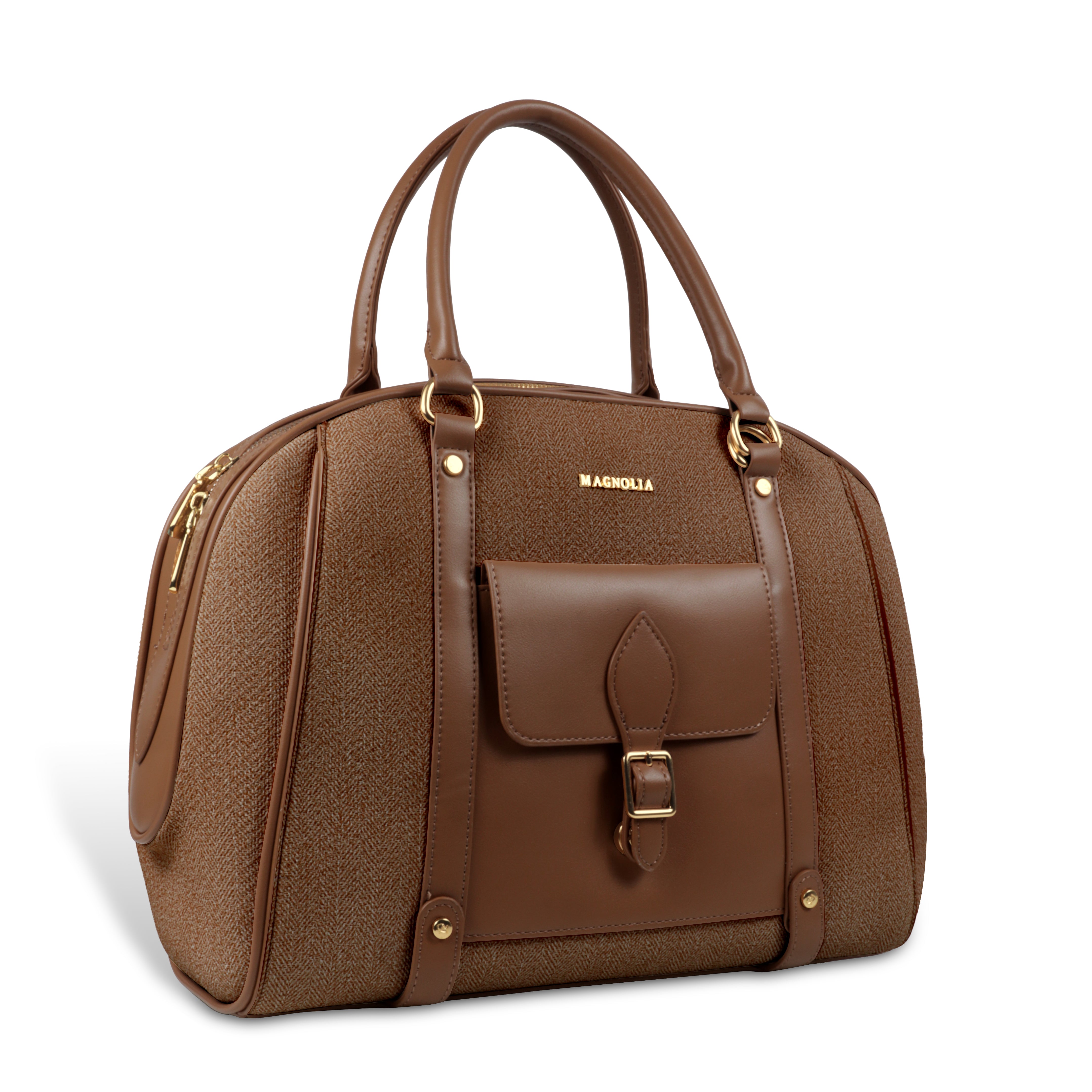 Magnolia Elegant Leatherette Handbag for Women with Detachable Strap