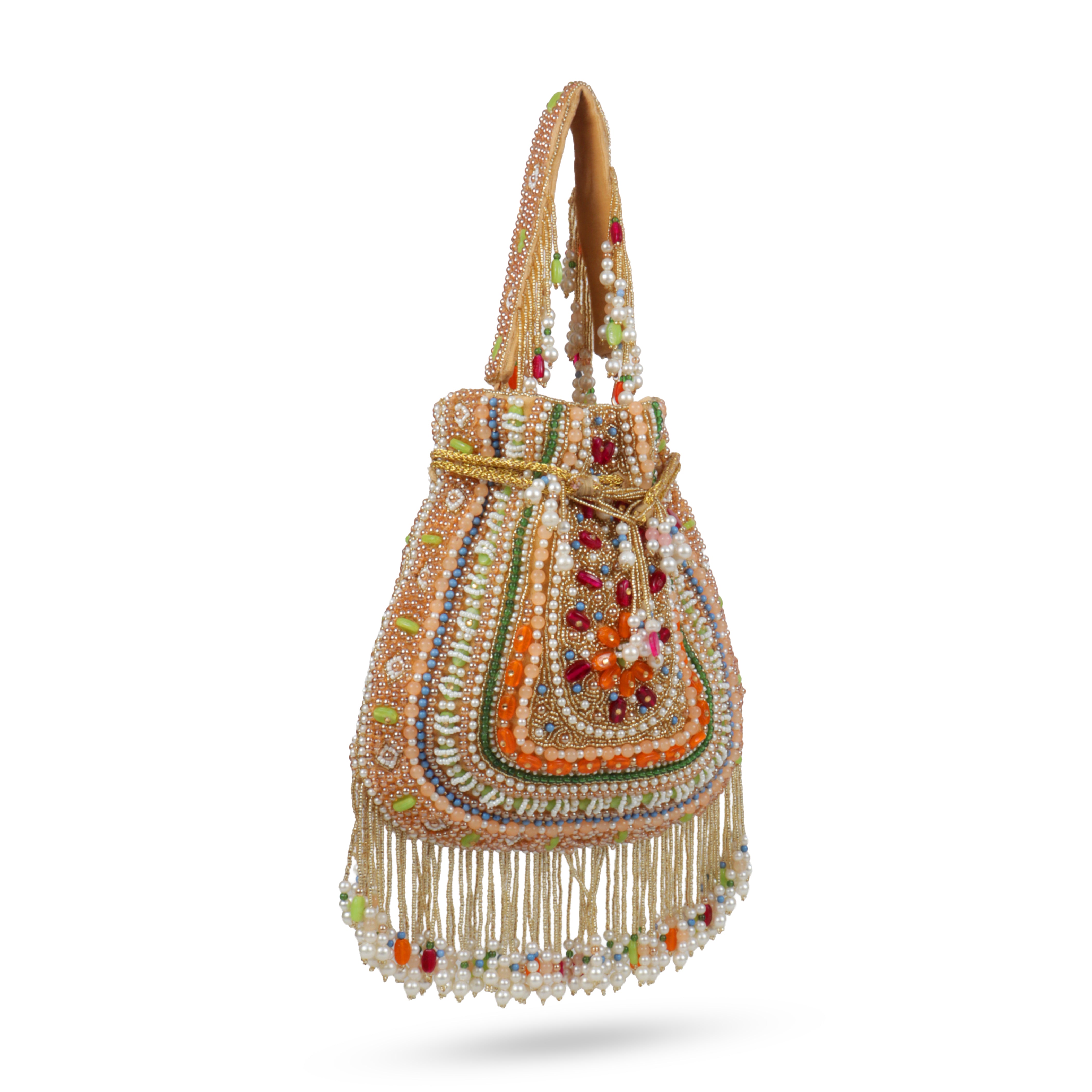 Magnolia Luxe Gold Bridal & Party Clutch with Beaded Pearl Tassels