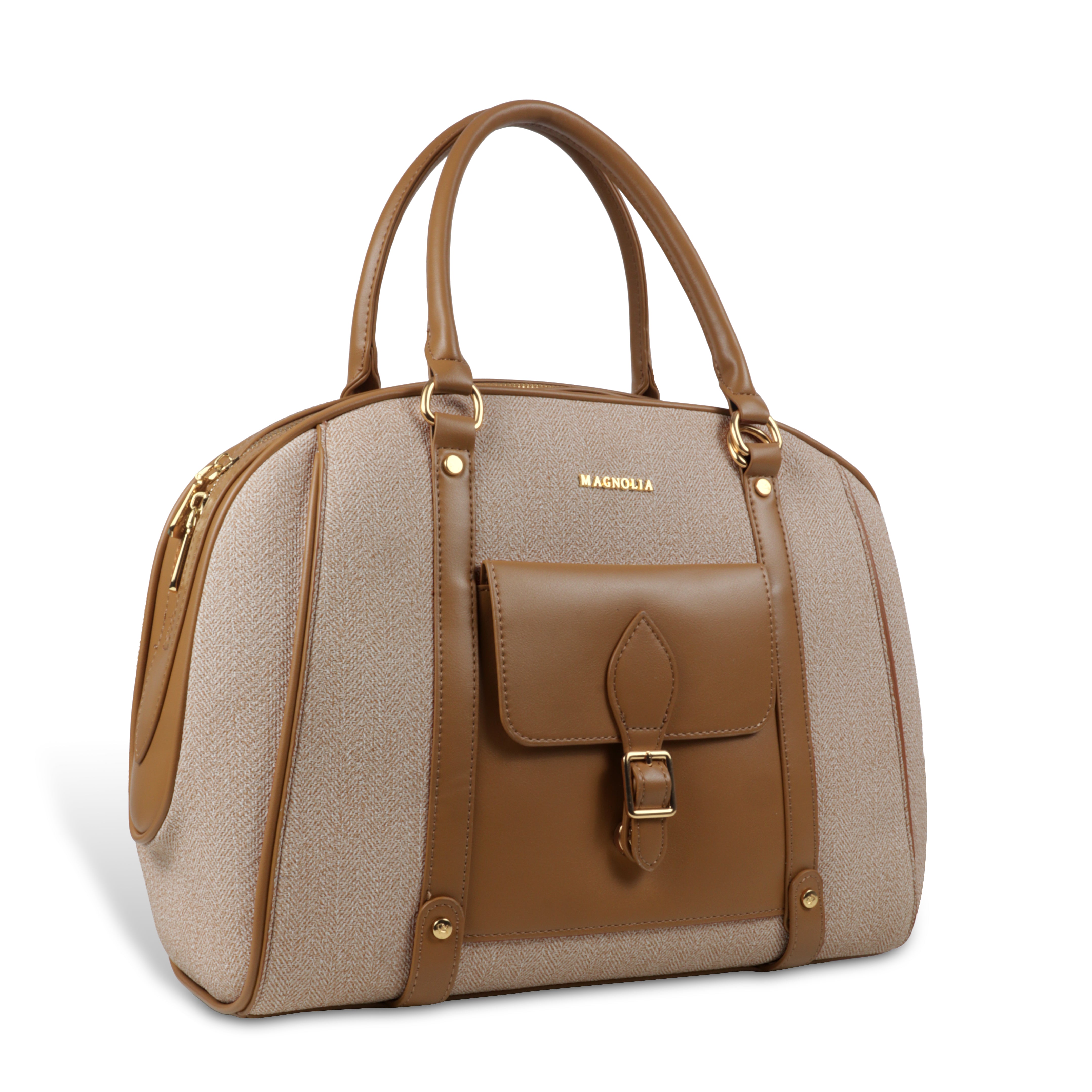 Magnolia Elegant Leatherette Handbag for Women with Detachable Strap