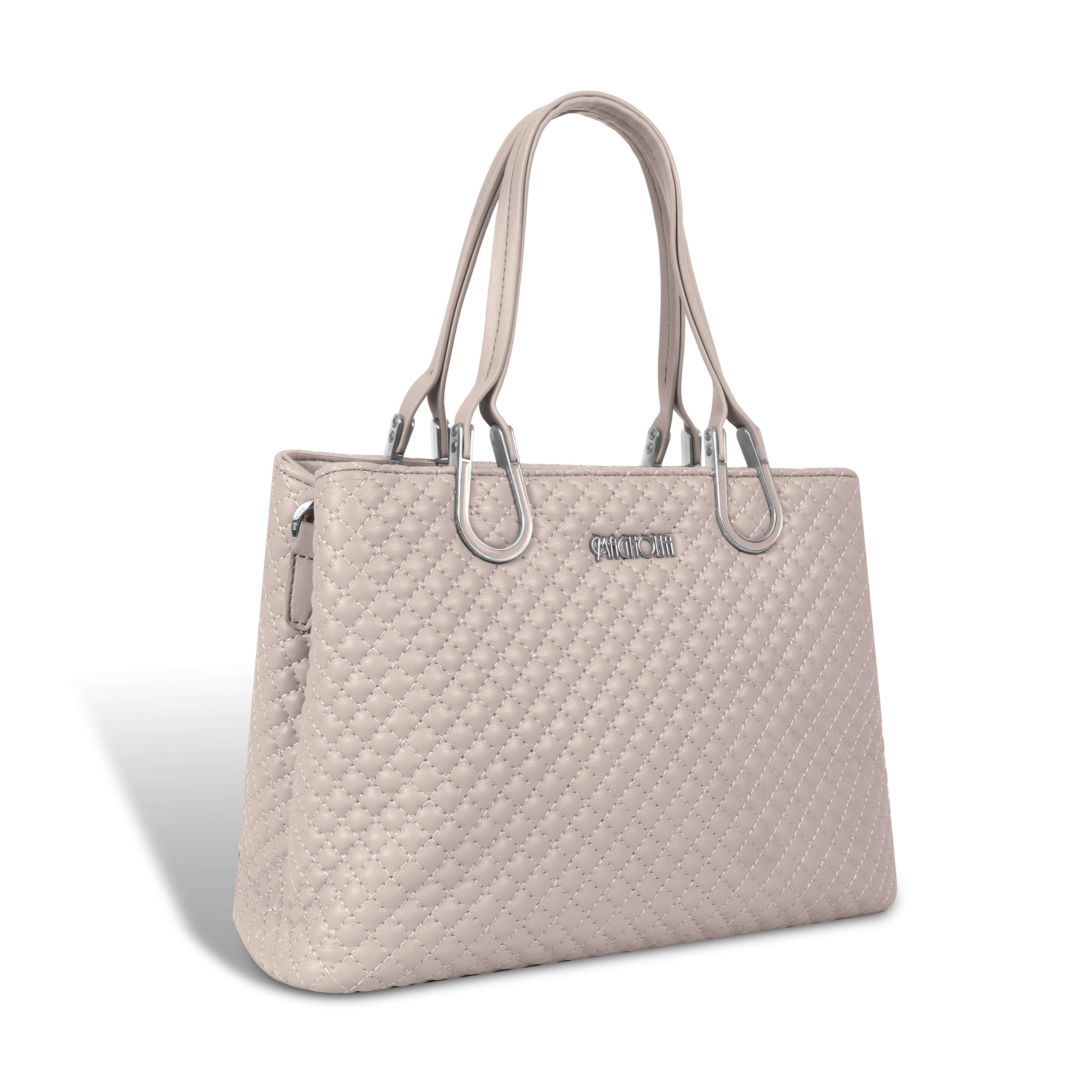 Magnolia Dusty Rose Quilted Faux Leather Handbag for Women | 10.5L Elegant Everyday & Office Shoulder Bag