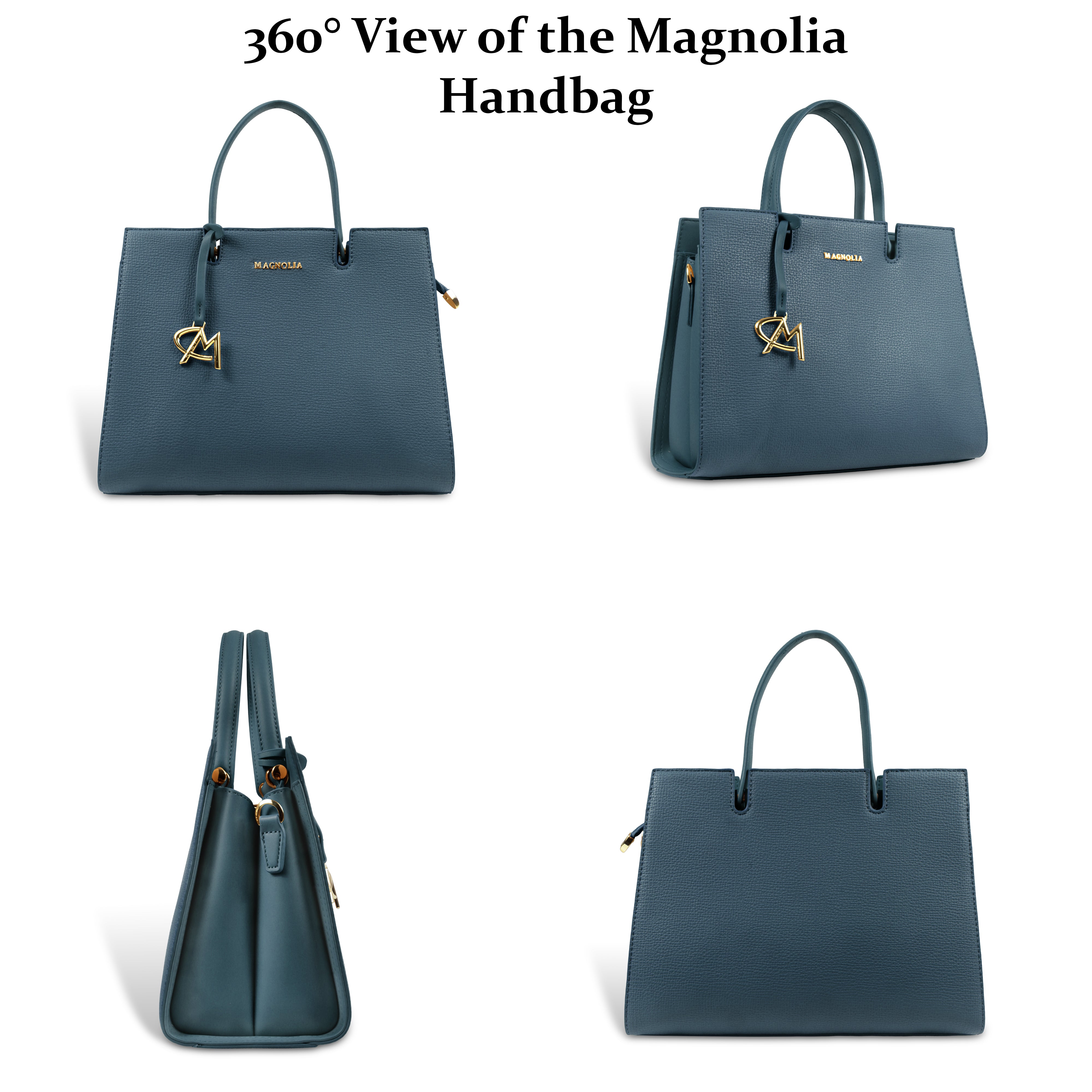 Magnolia Women’s Handbag – 9.5L Spacious Faux Leather Tote in Blue