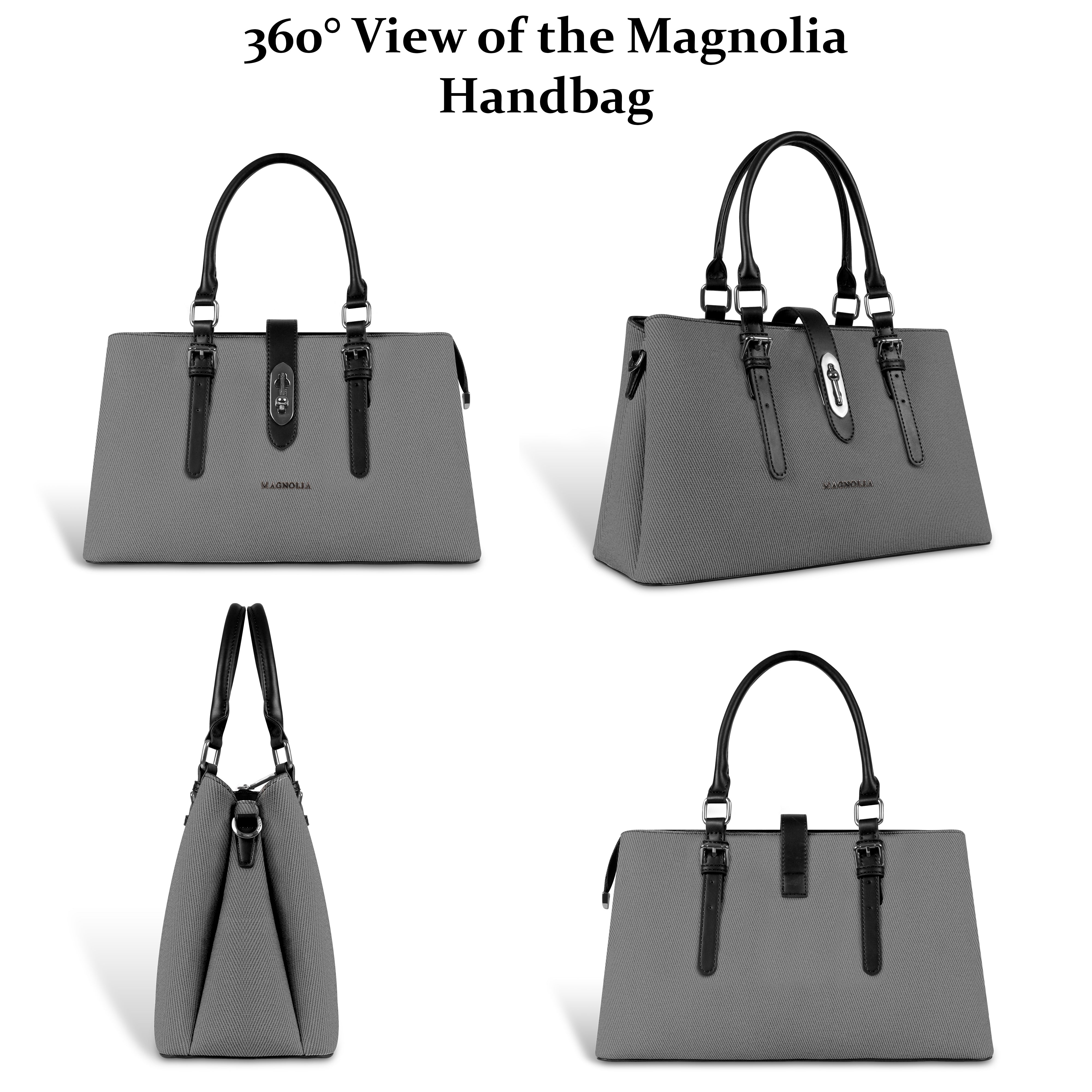 Magnolia Black Handbag | Vegan Leather | 10.58L Storage