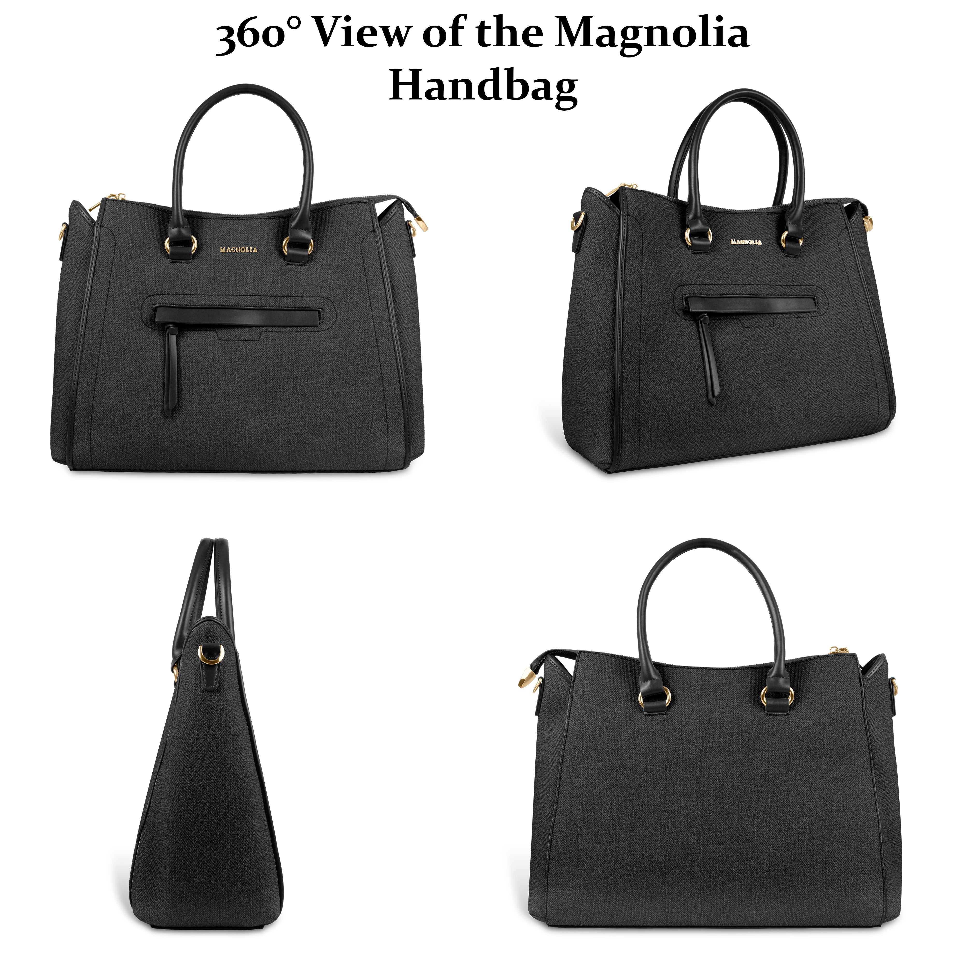 Magnolia Stylish Textured Handbag for Women - Elegant Shoulder Tote with Detachable Strap