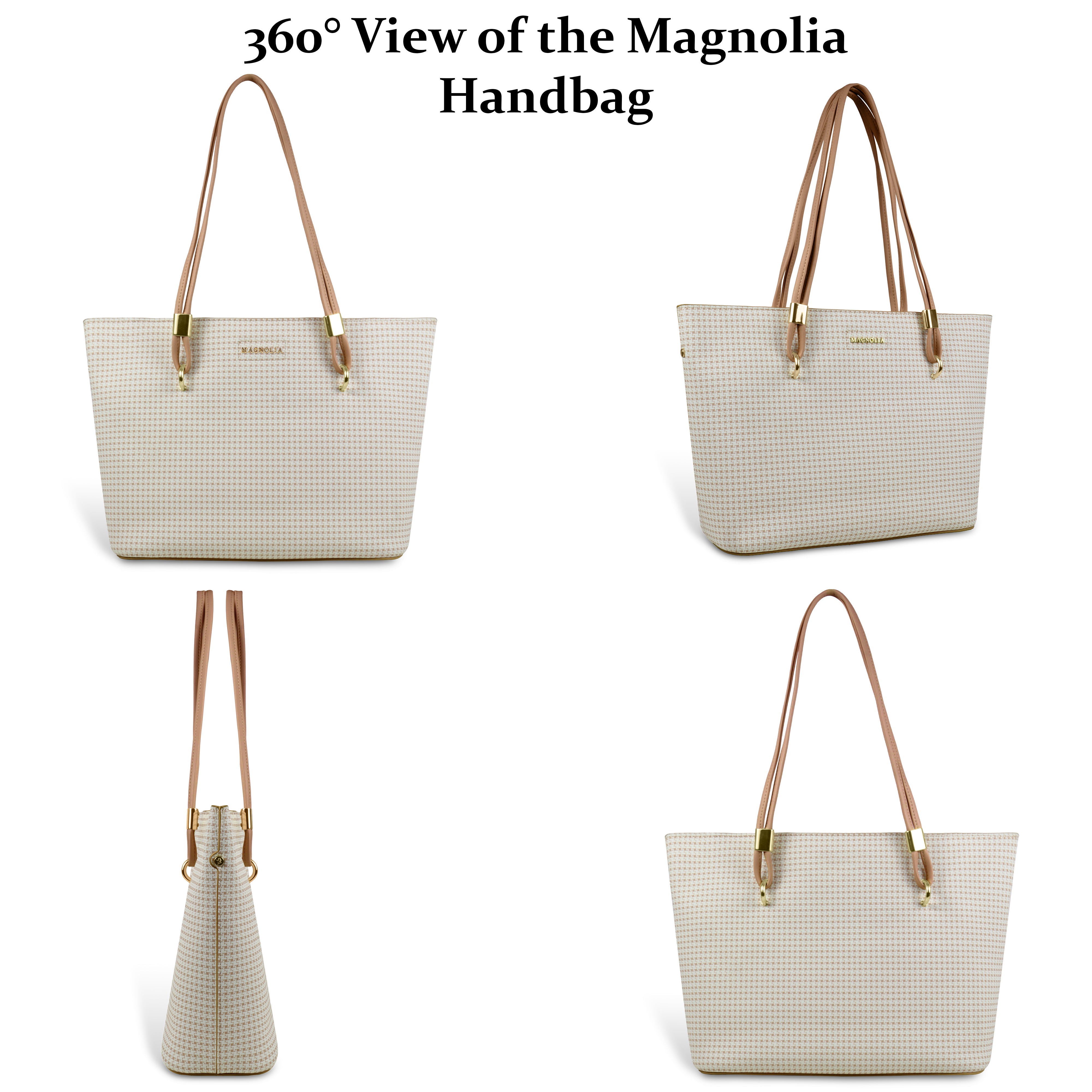 Magnolia Stylish Textured Tote Bag for Women with Spacious Compartments