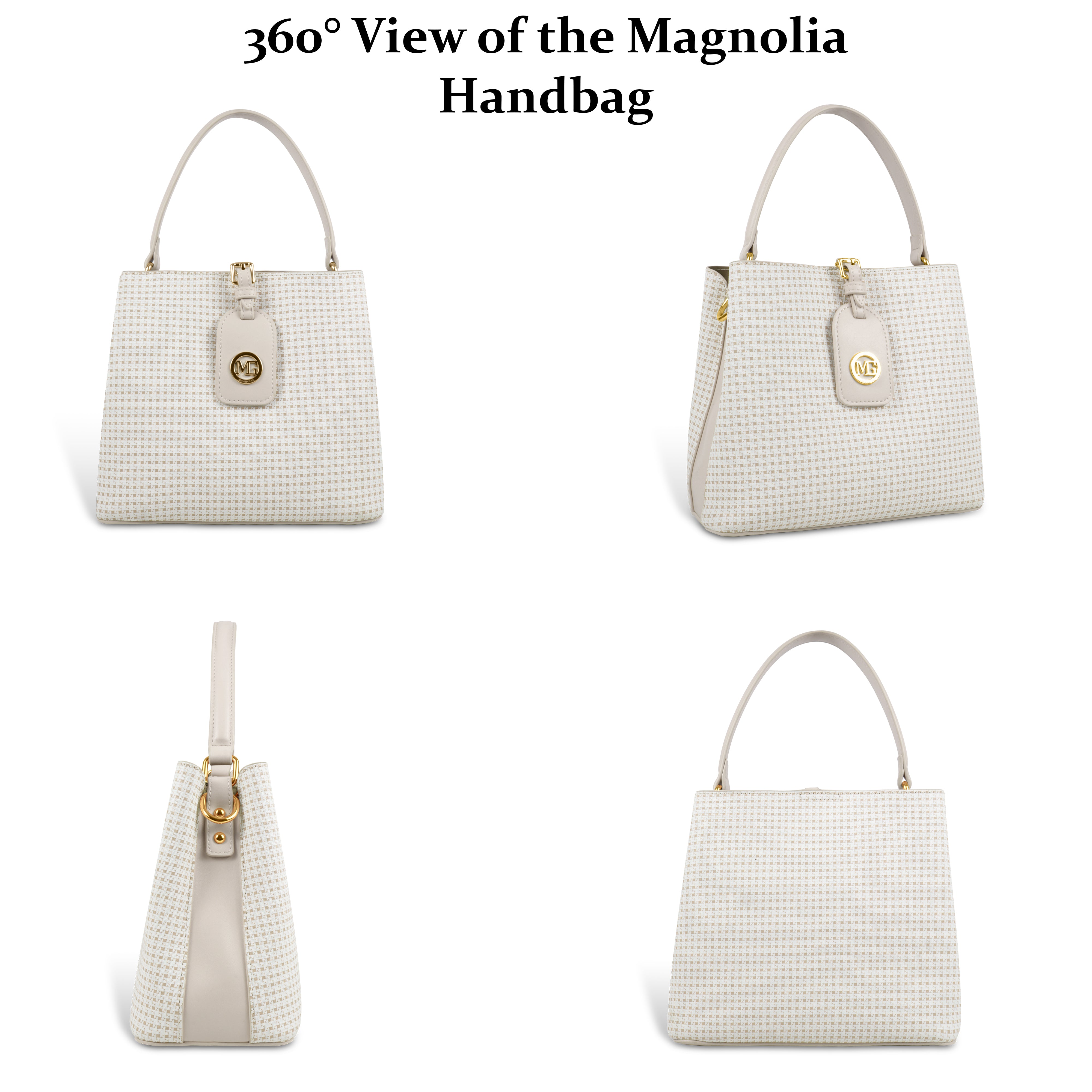 Magnolia Premium Textured Handbag for Women with Detachable Sling Strap