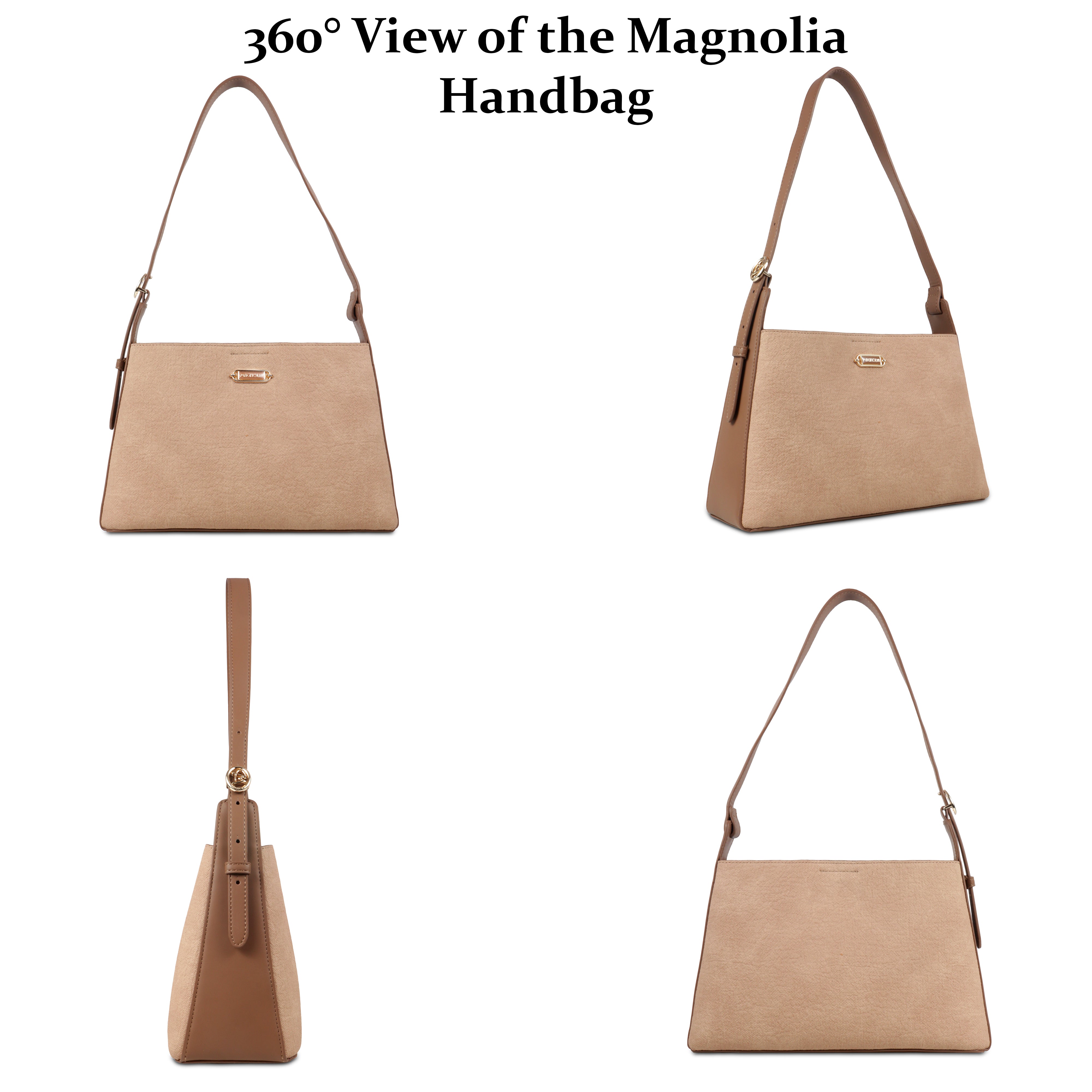 Magnolia Premium Textured Handbag for Women with Detachable Sling Strap