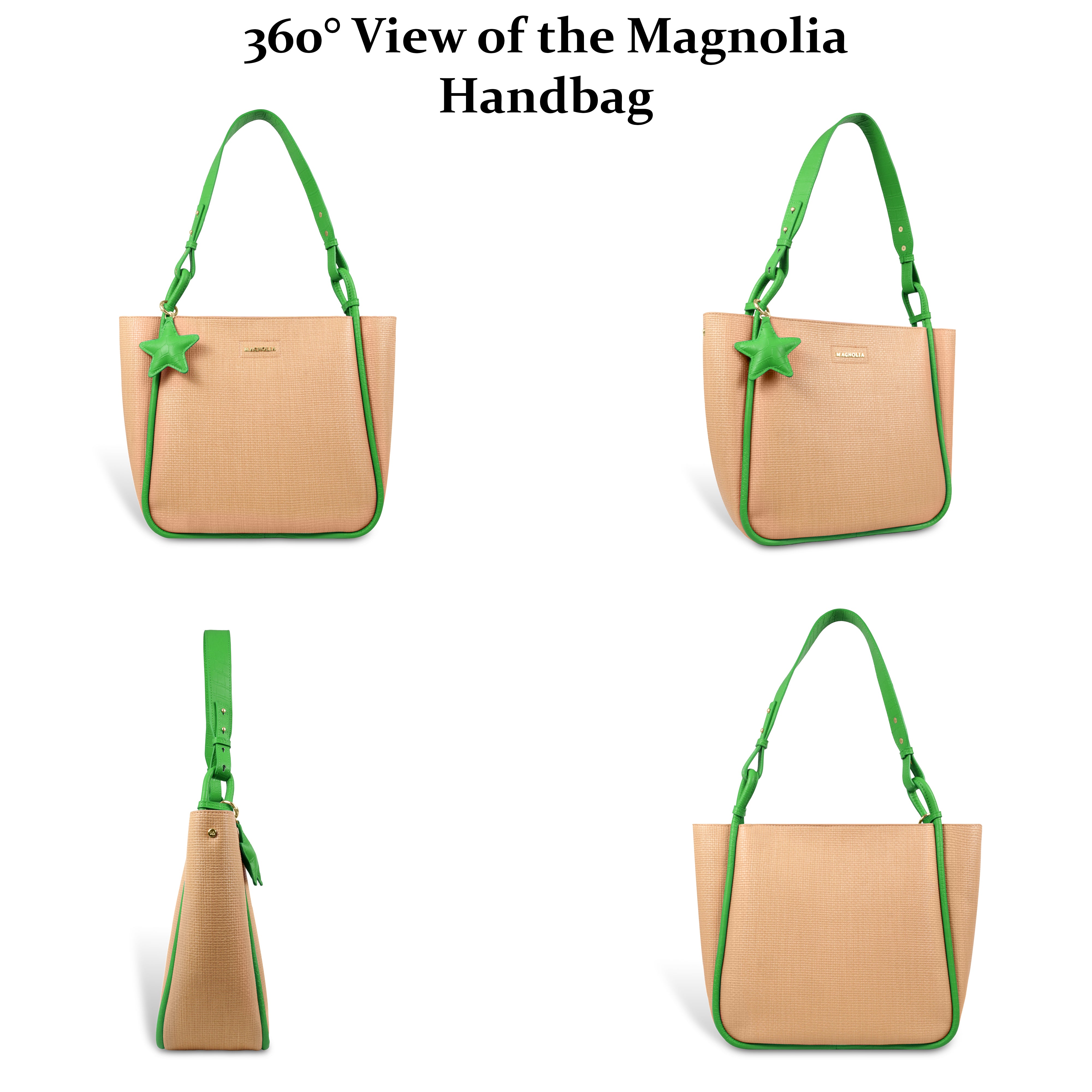 Stylish Leather Tote Bag with Star Charm & Spacious Interior
