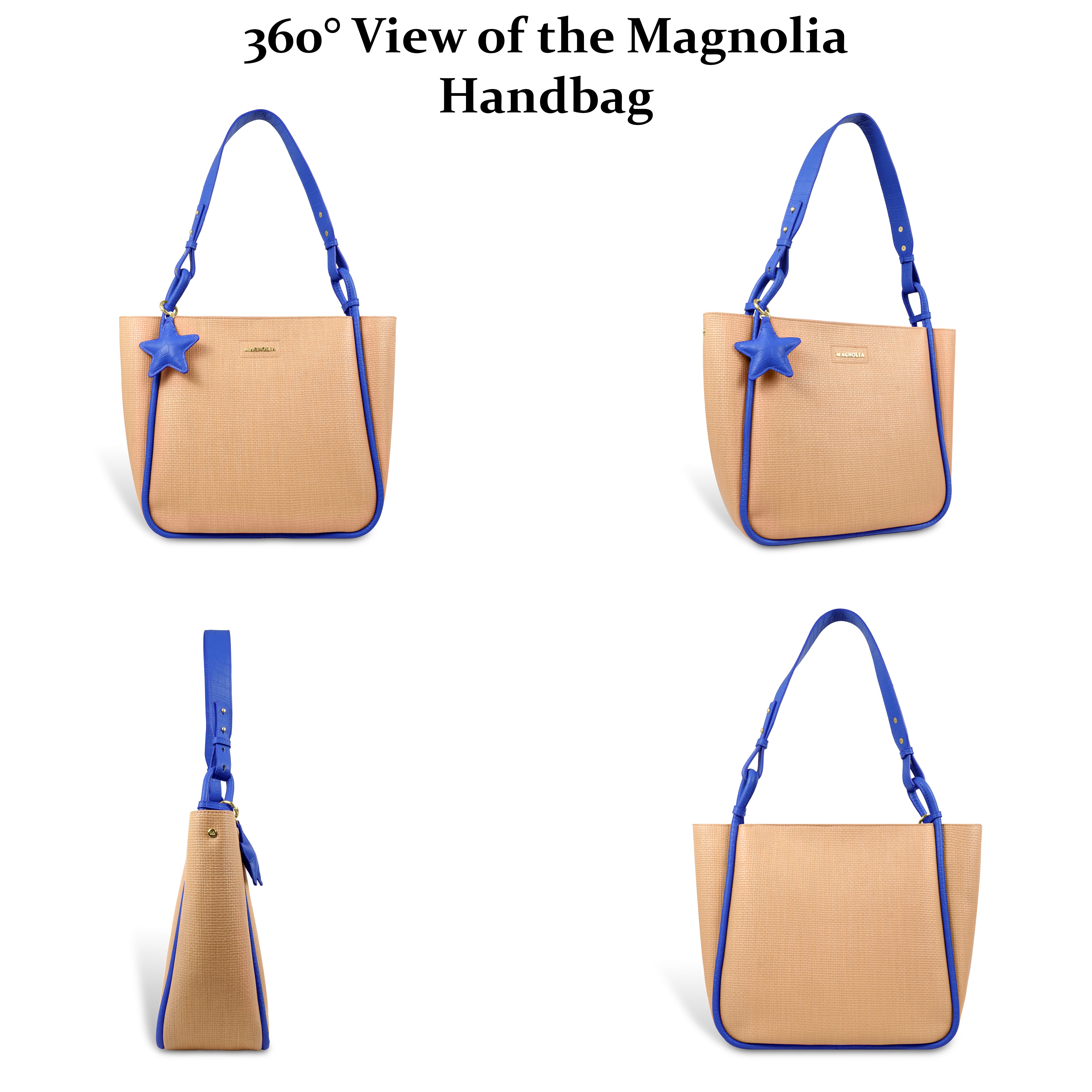Stylish Leather Tote Bag with Star Charm & Spacious Interior