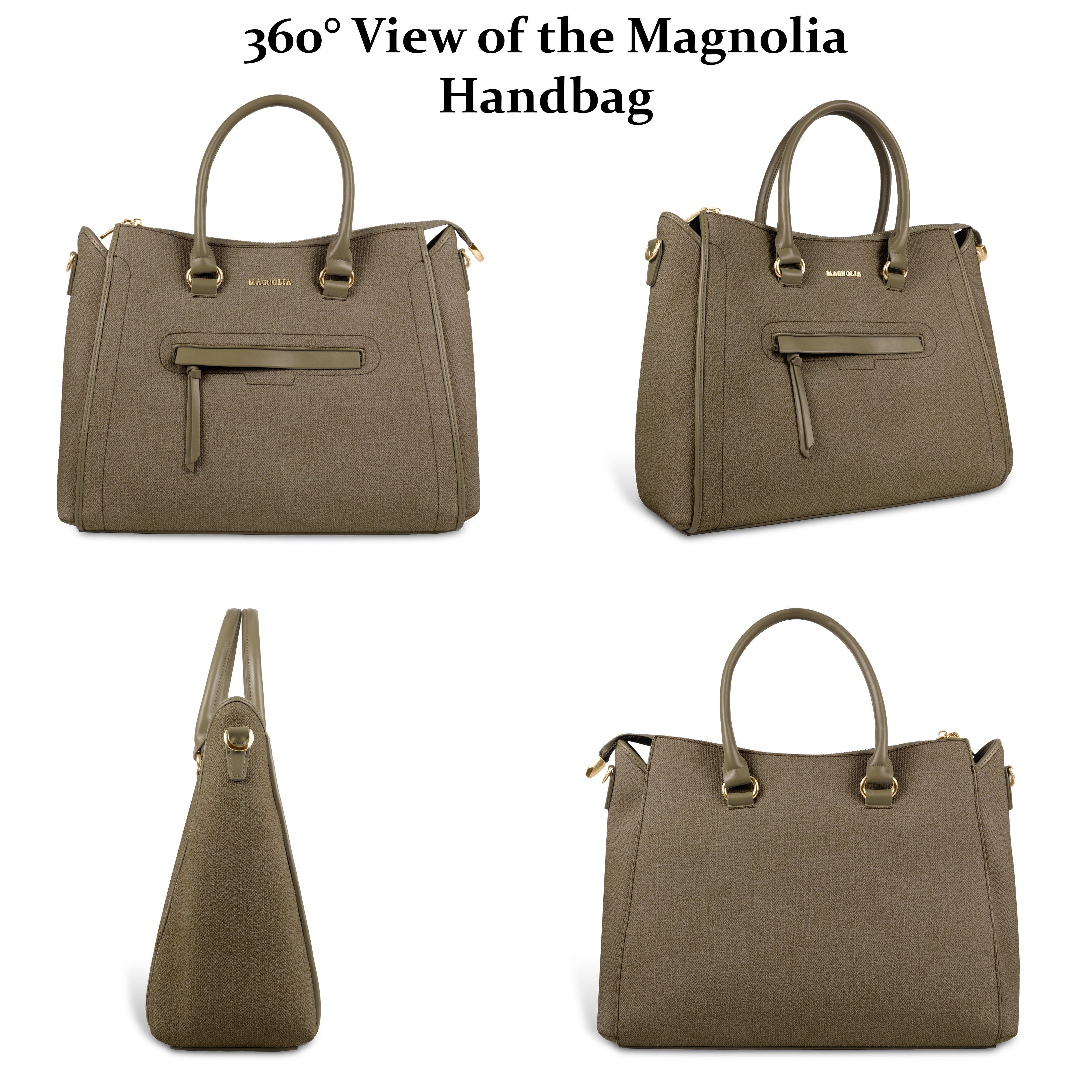 Magnolia Stylish Textured Handbag for Women - Elegant Shoulder Tote with Detachable Strap