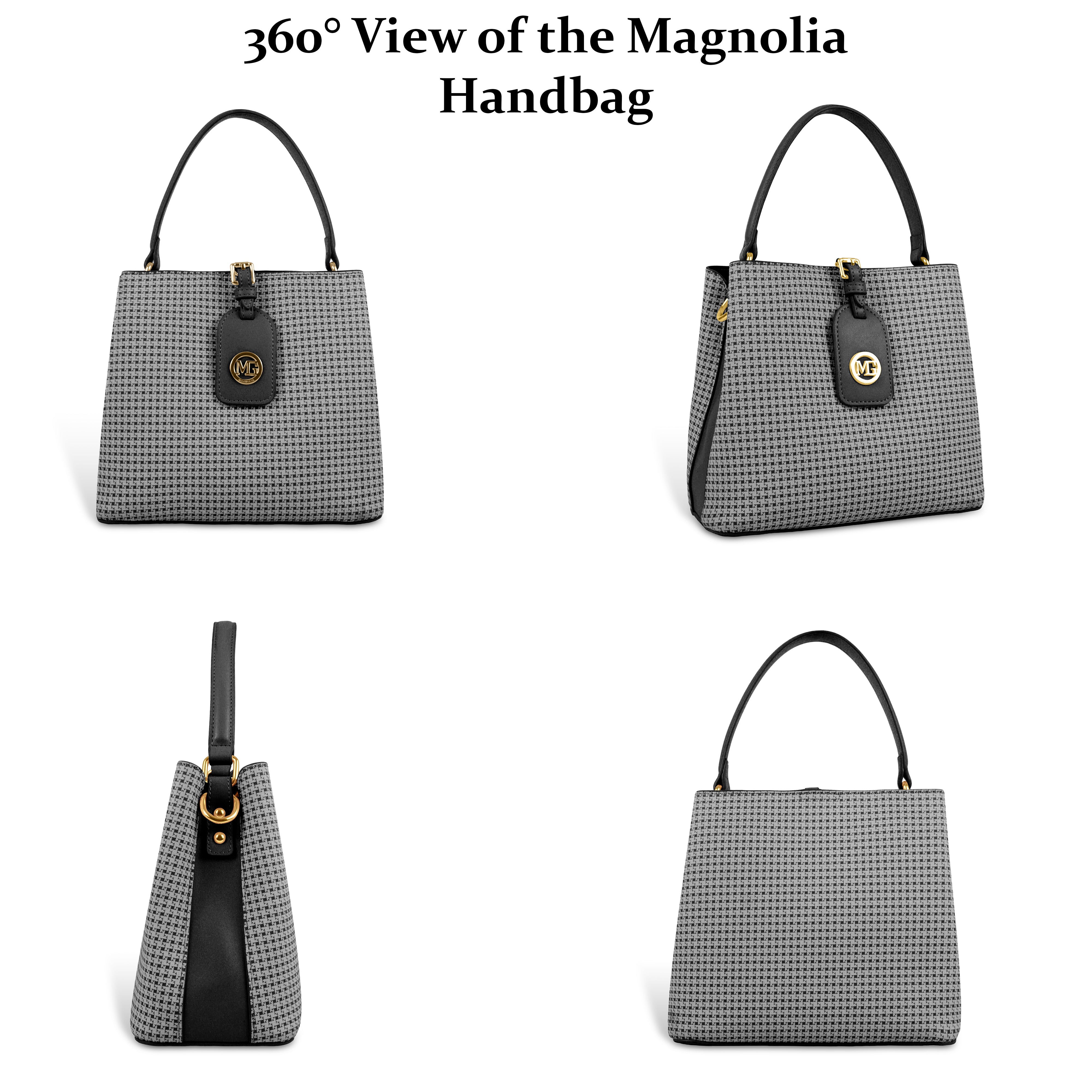 Magnolia Premium Textured Handbag for Women with Detachable Sling Strap