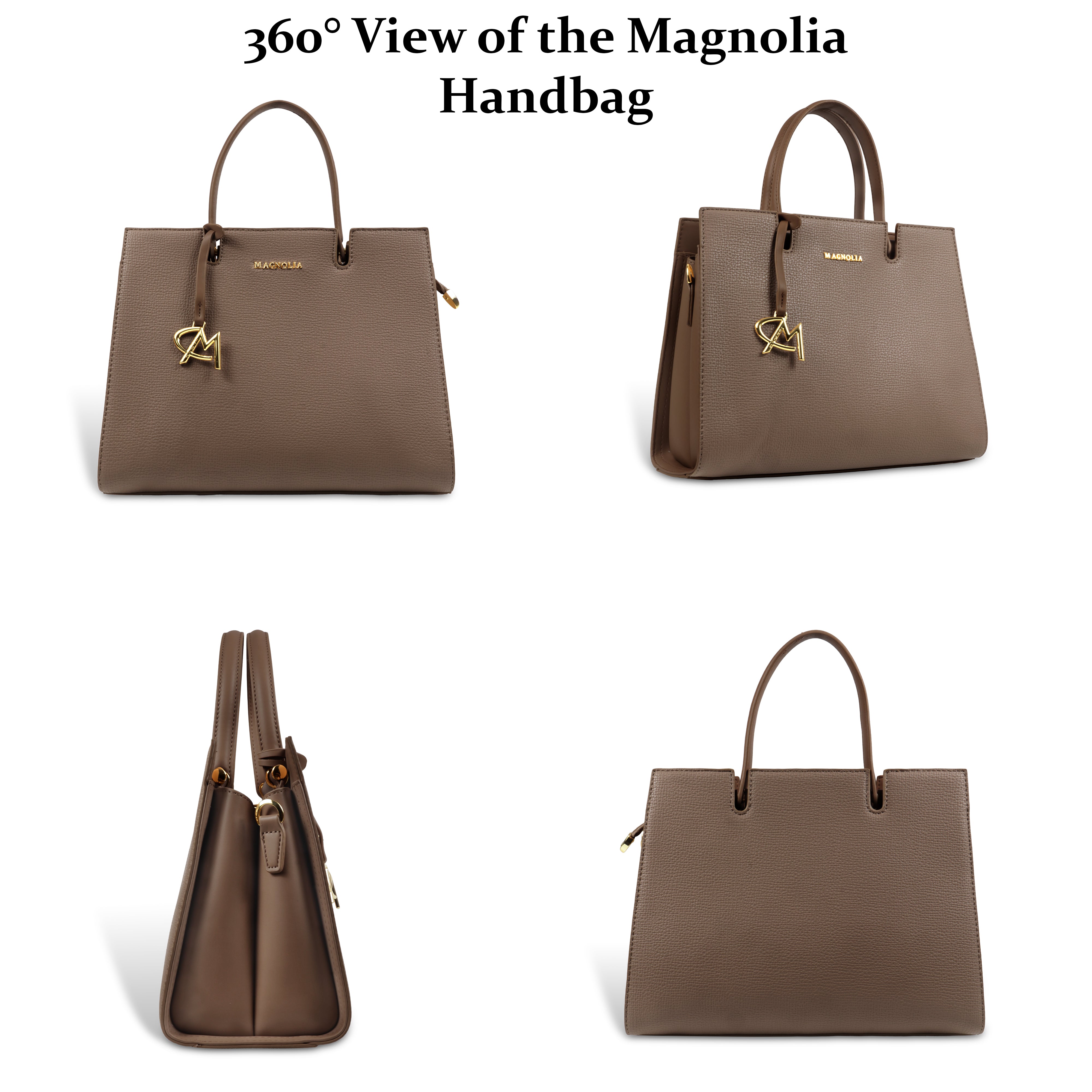 Magnolia Women’s Handbag – 9.5L Spacious Faux Leather Tote in Brown