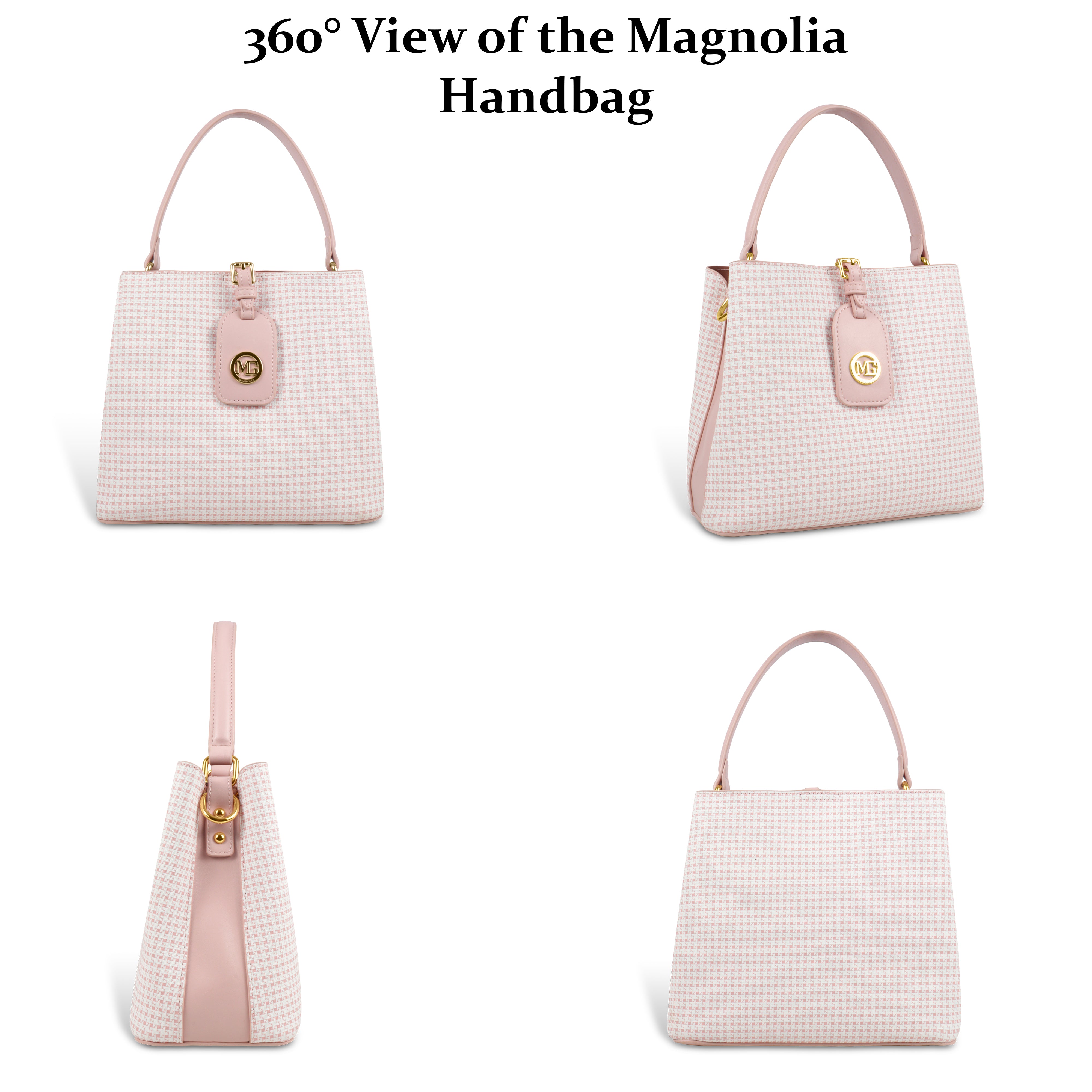 Magnolia Premium Textured Handbag for Women with Detachable Sling Strap