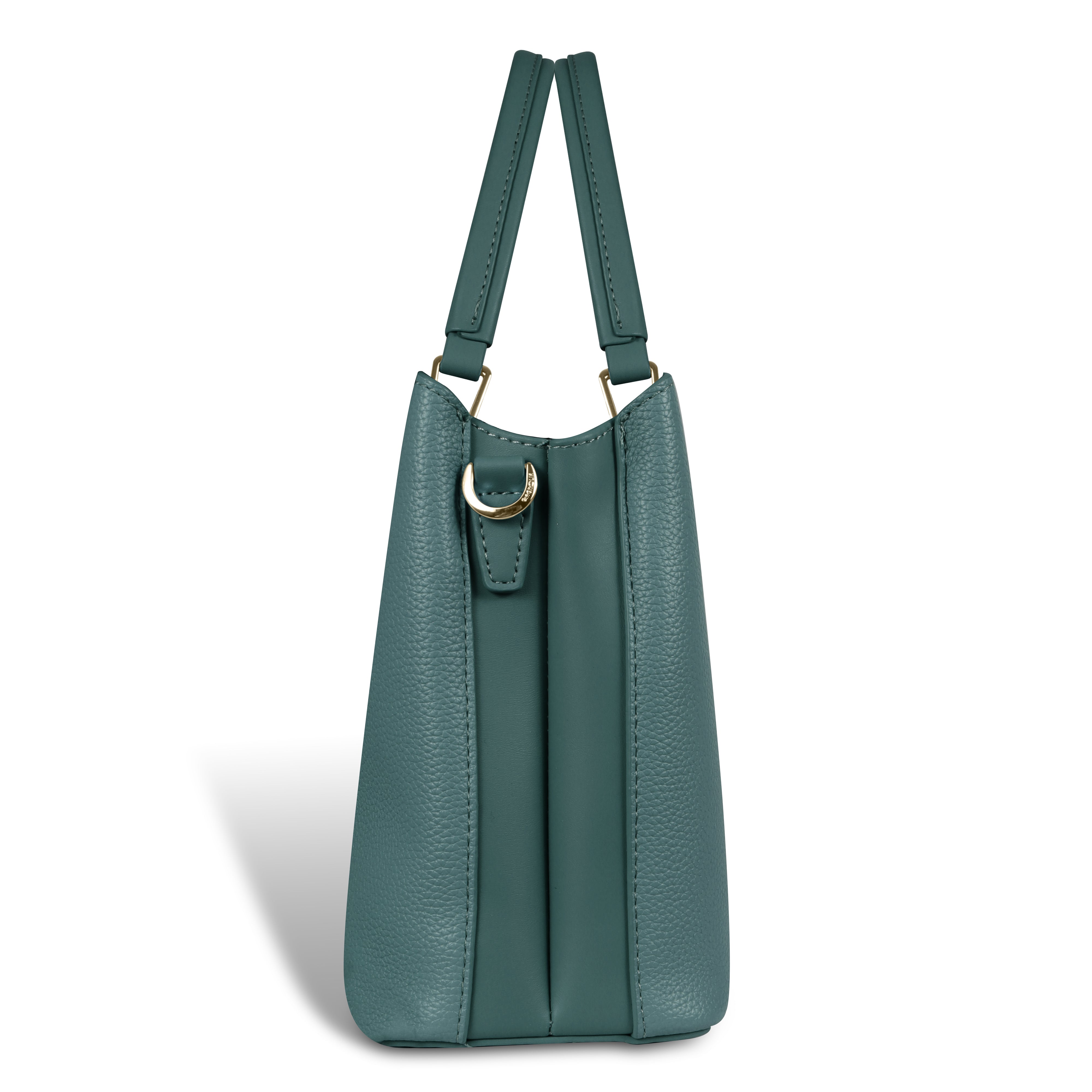 Magnolia Elegant Textured Handbag with Scarf Chain Handle – Teal Green – Small Structured PU Leather Bag