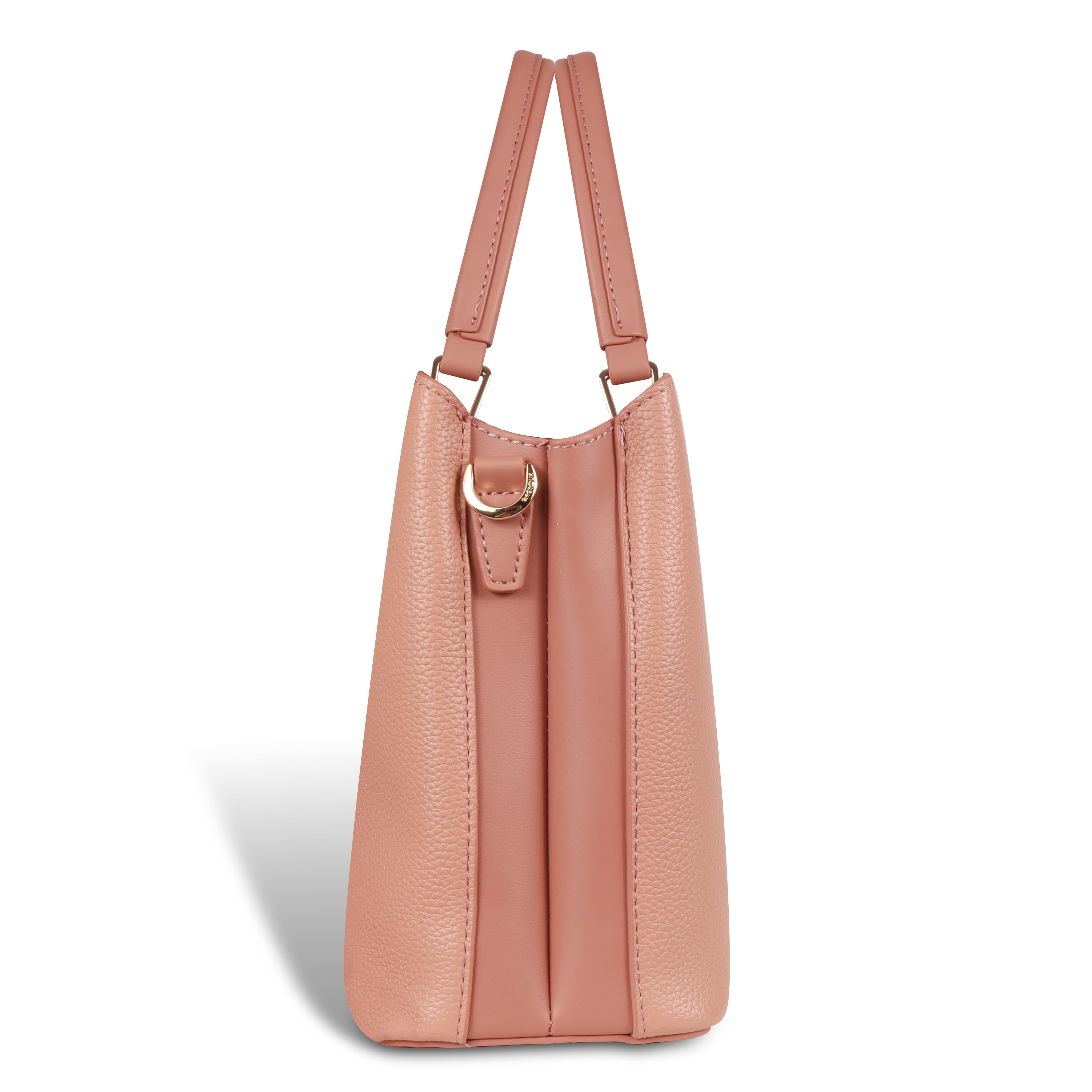 Magnolia Elegant Textured Handbag with Scarf Chain Handle – Blush Pink – Small Structured PU Leather Bag