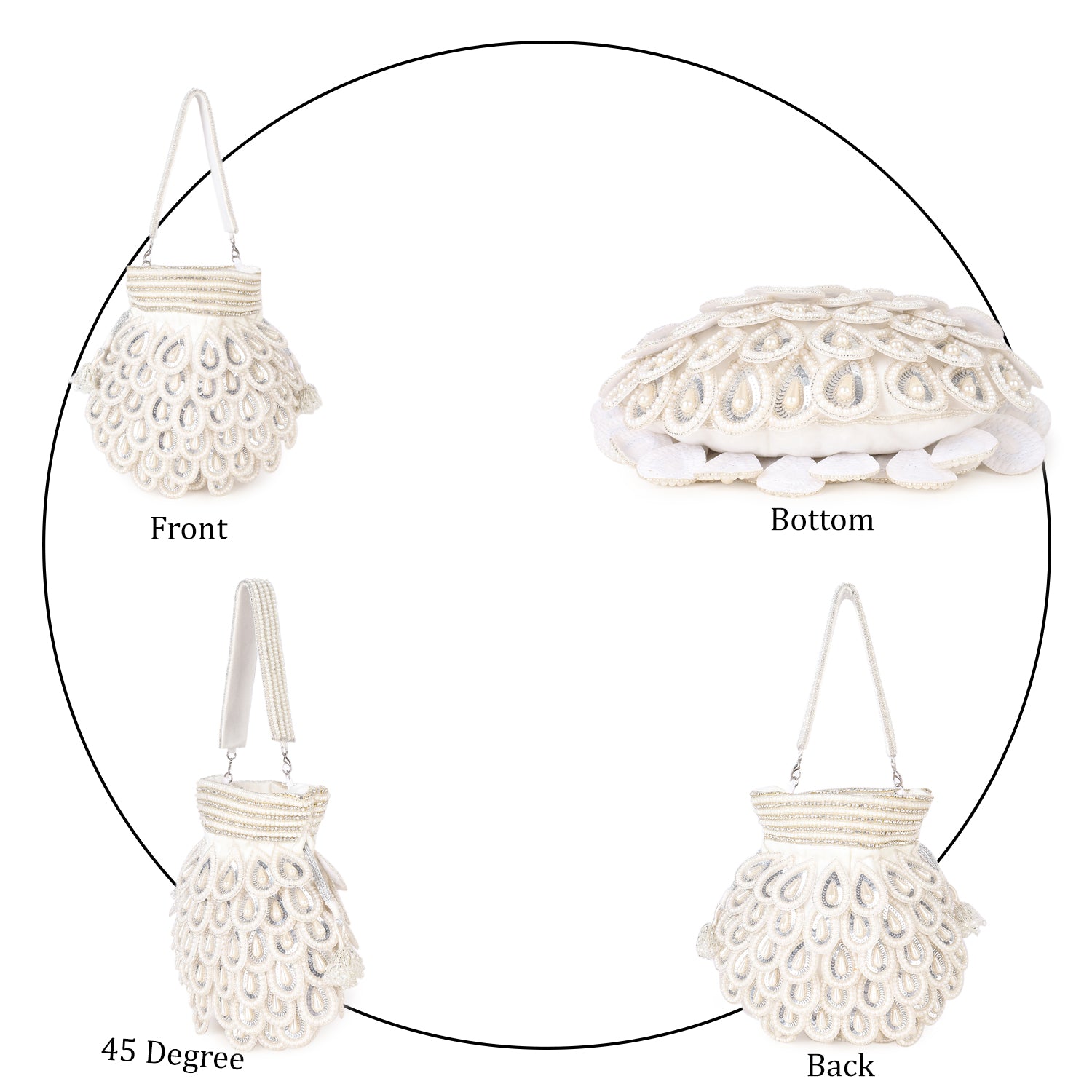 The Embellished Leaf Potli