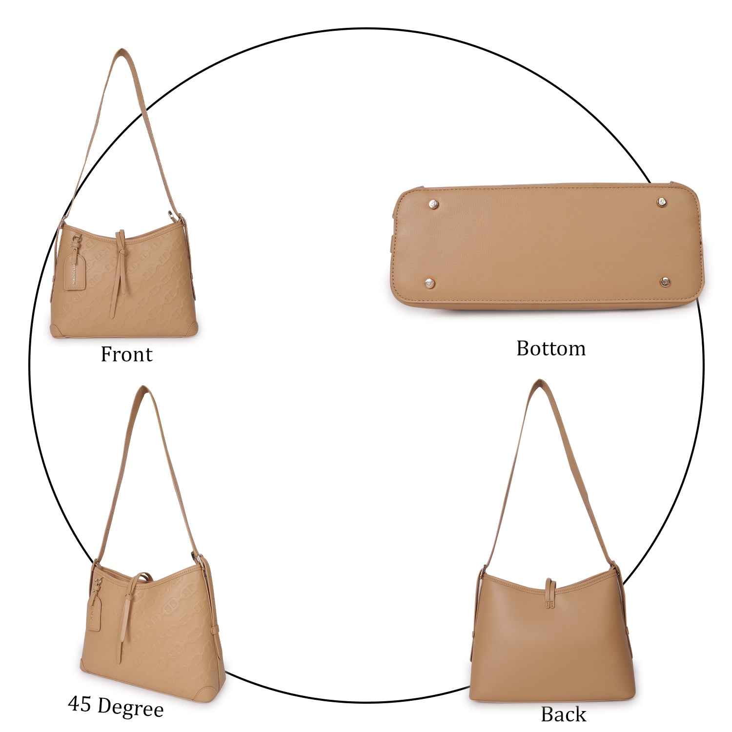 Magnolia Claire Embossed Crossbody Bag Caramel Brown