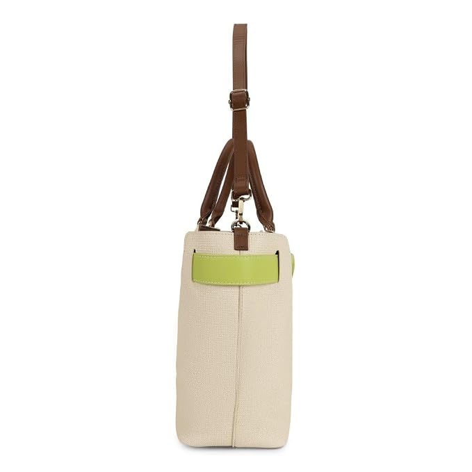 Magnolia PU Leather Women Beige Tote Bag