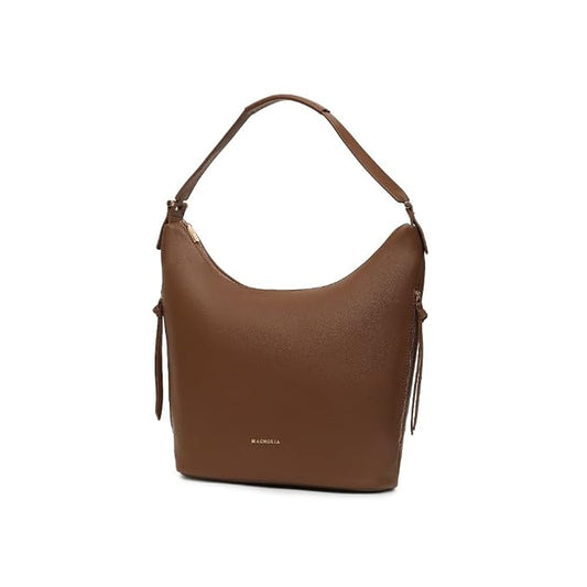 Magnolia Brown PU Leather Solid One Size Women Tote