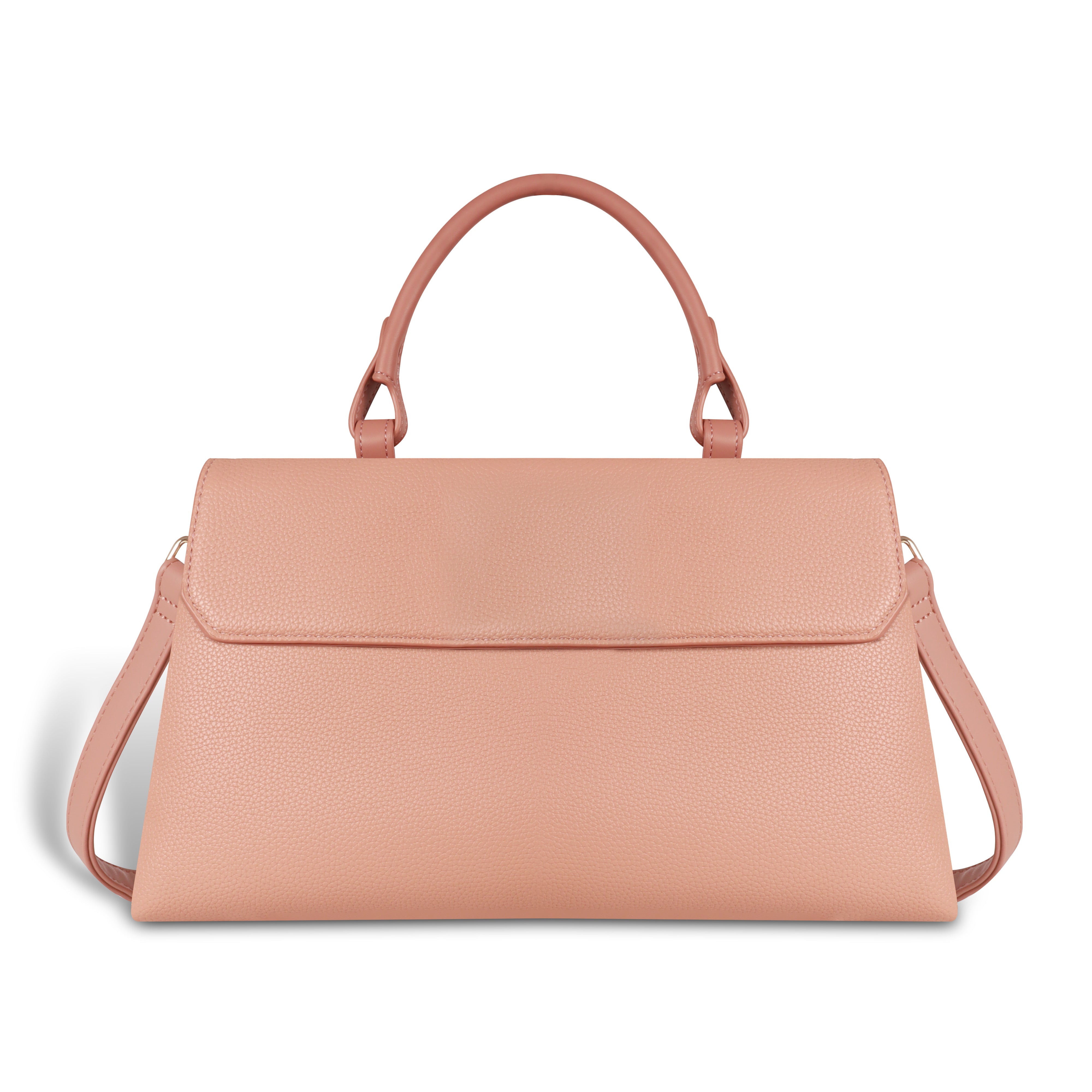 Magnolia Blush Pink Vegan Leather Handbag for Women | 12L Spacious Everyday & Work Bag with Long Strap