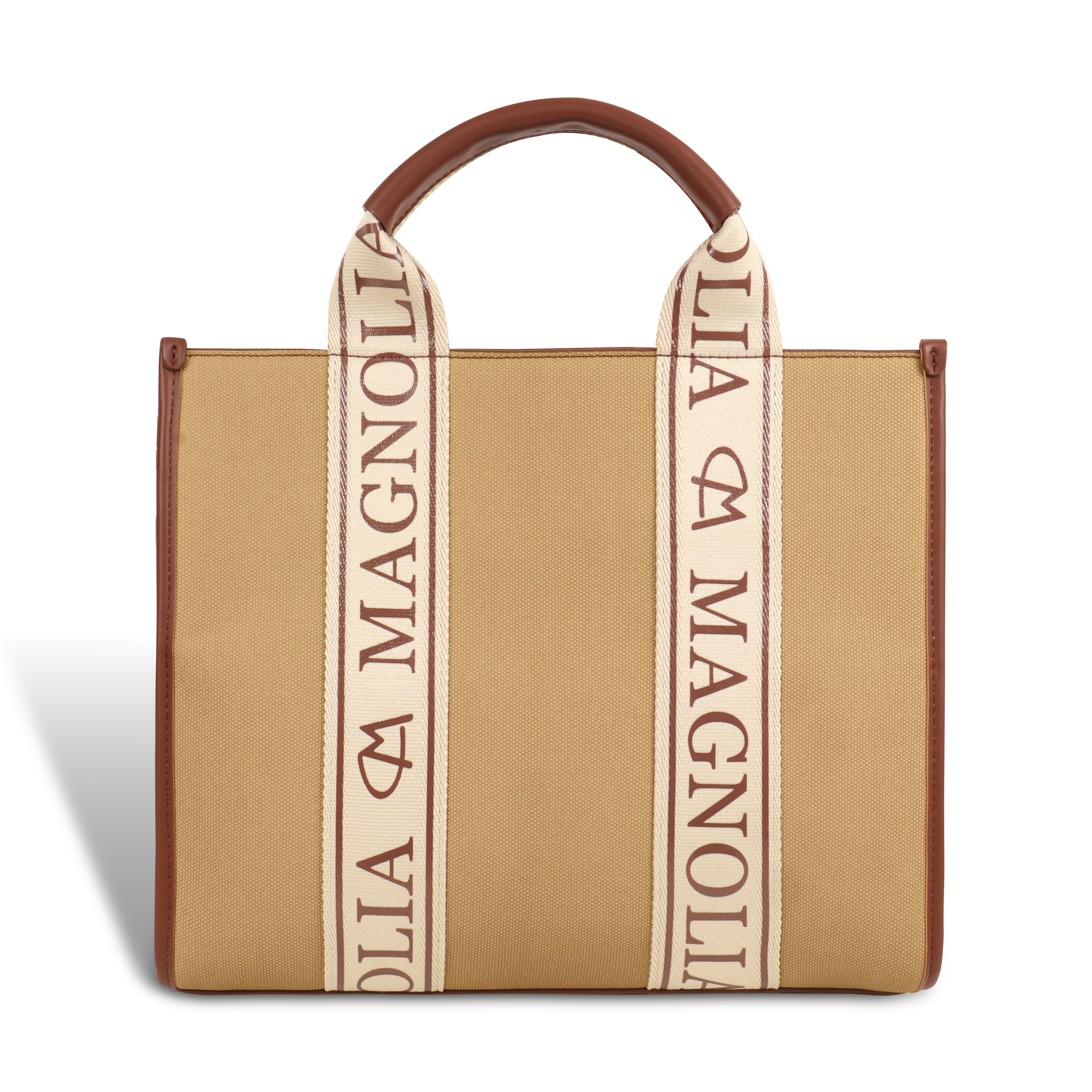 Magnolia® Premium Faux Leather Handbag – 10L Spacious Everyday & Office Bag | Khaki