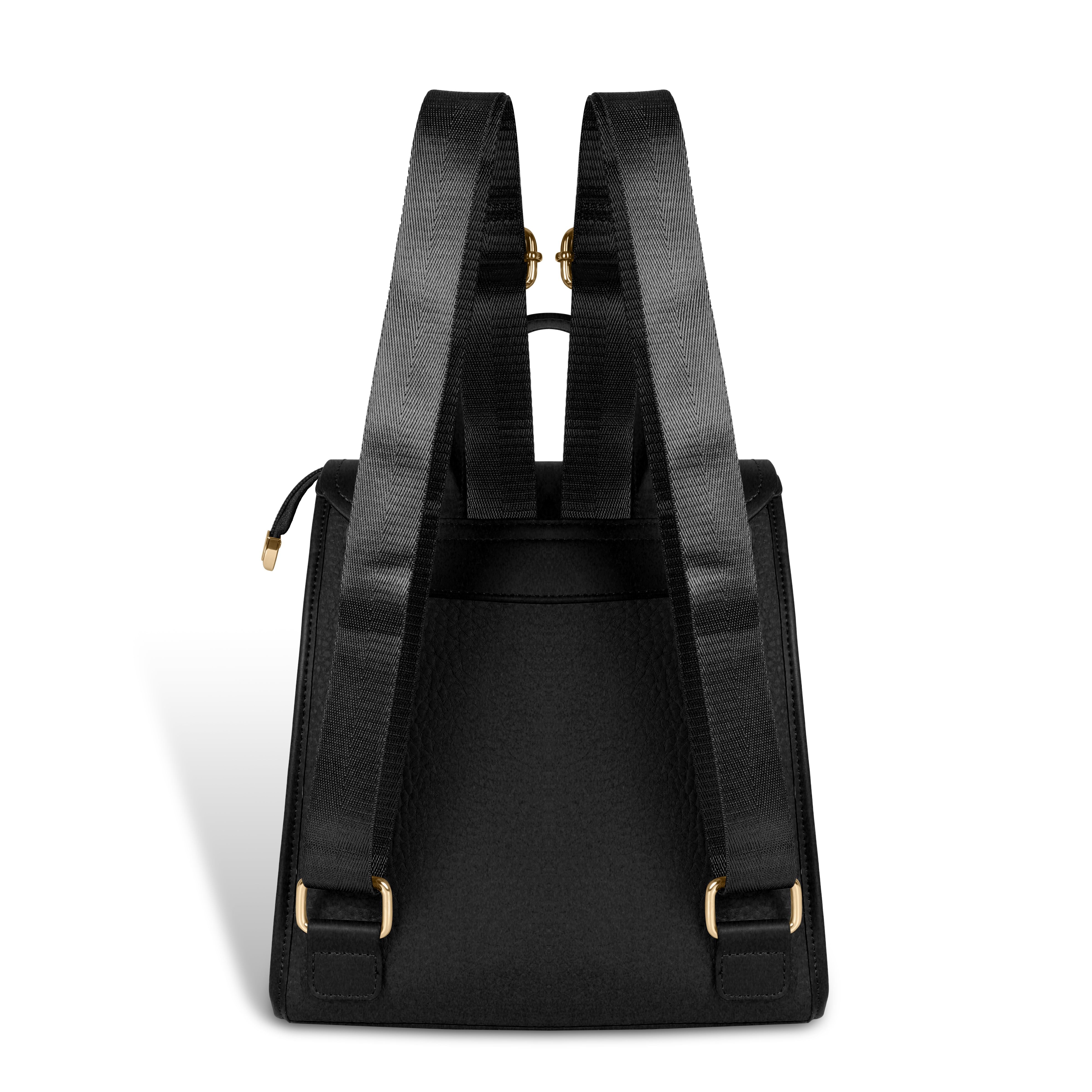 Magnolia Black Vegan Leather Backpack for Women | 10.5L Stylish Casual Daypack with Long Strap