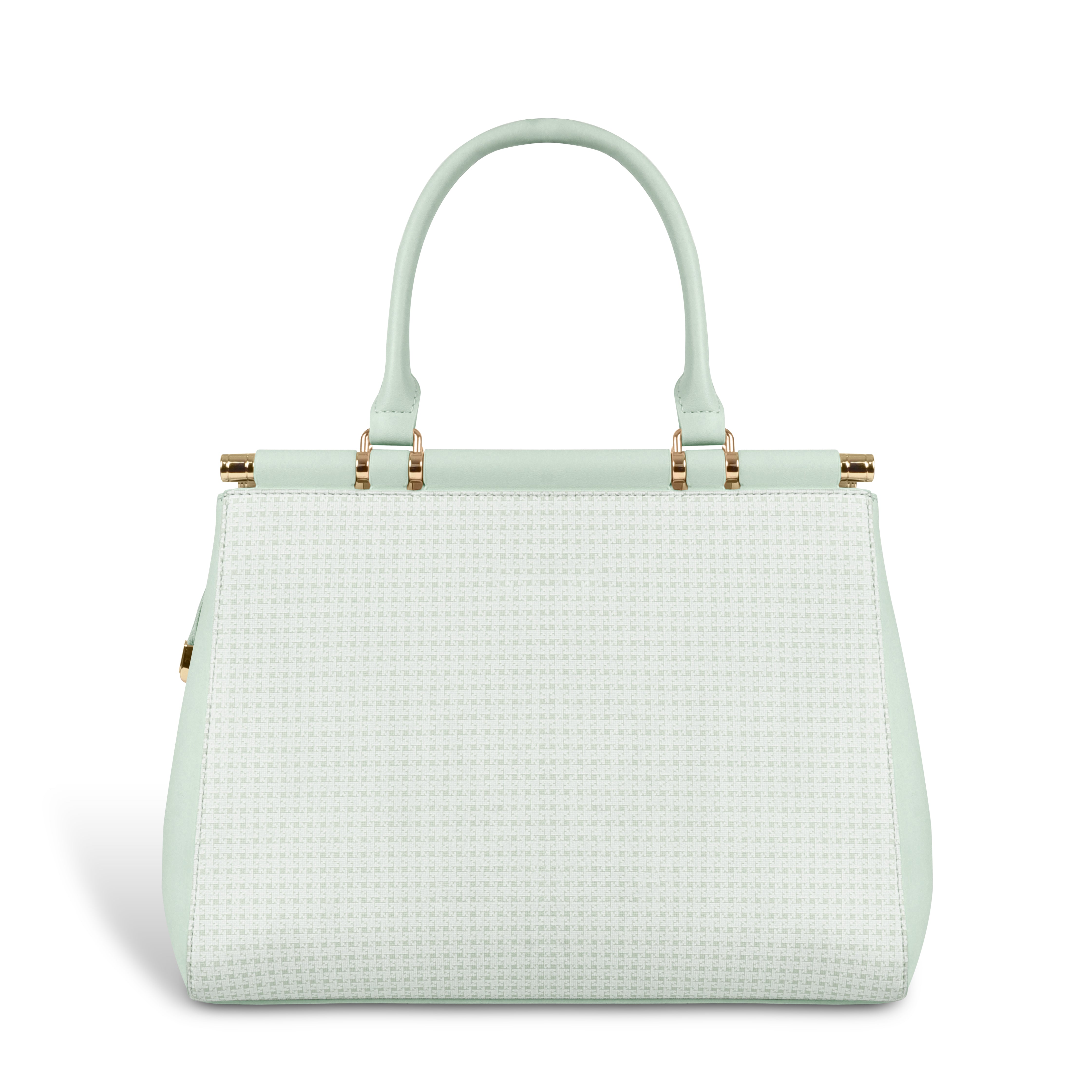 Magnolia Woven Texture Handbag | Mint Green & White | 10L Storage | Adjustable Strap | Spacious Interior