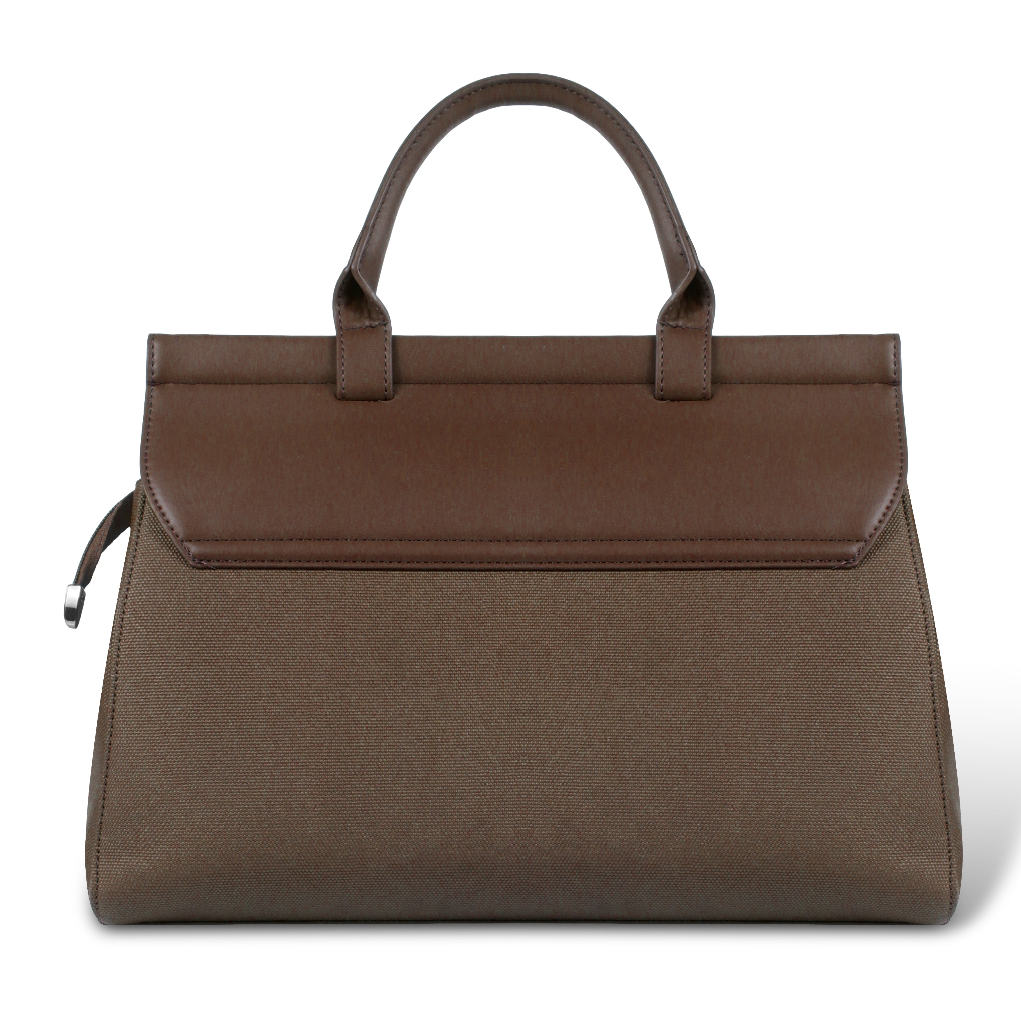 Magnolia Handbag |Brown | Premium PU Leather & Canvas | Work & Formal Bag