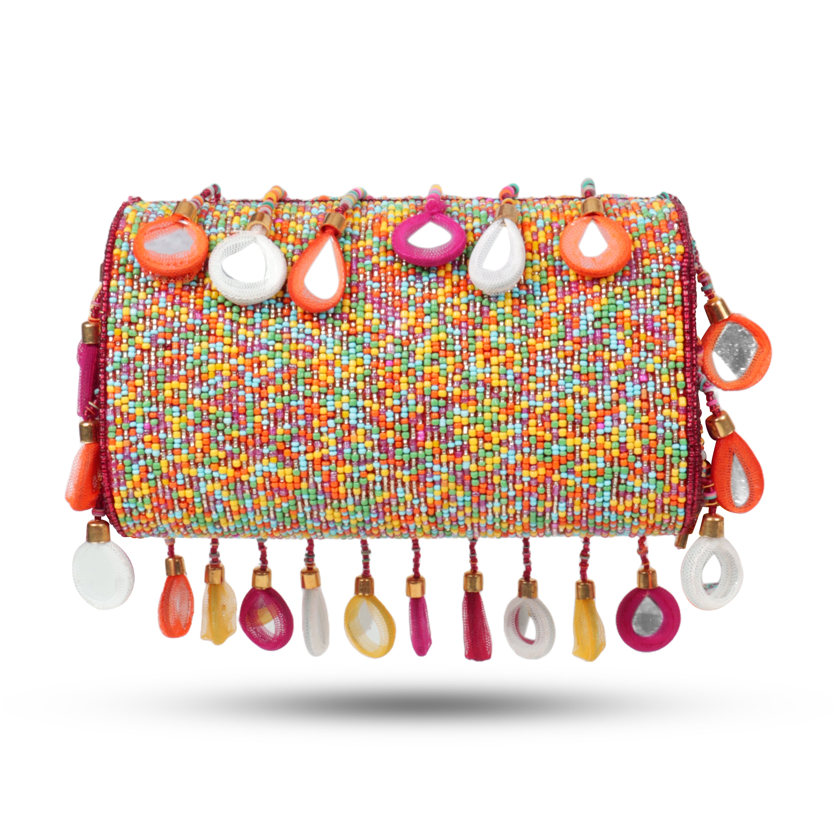 Magnolia Luxe Hot Pink Multicolor Velvet Clutch – Bridal, Festive & Party Wear