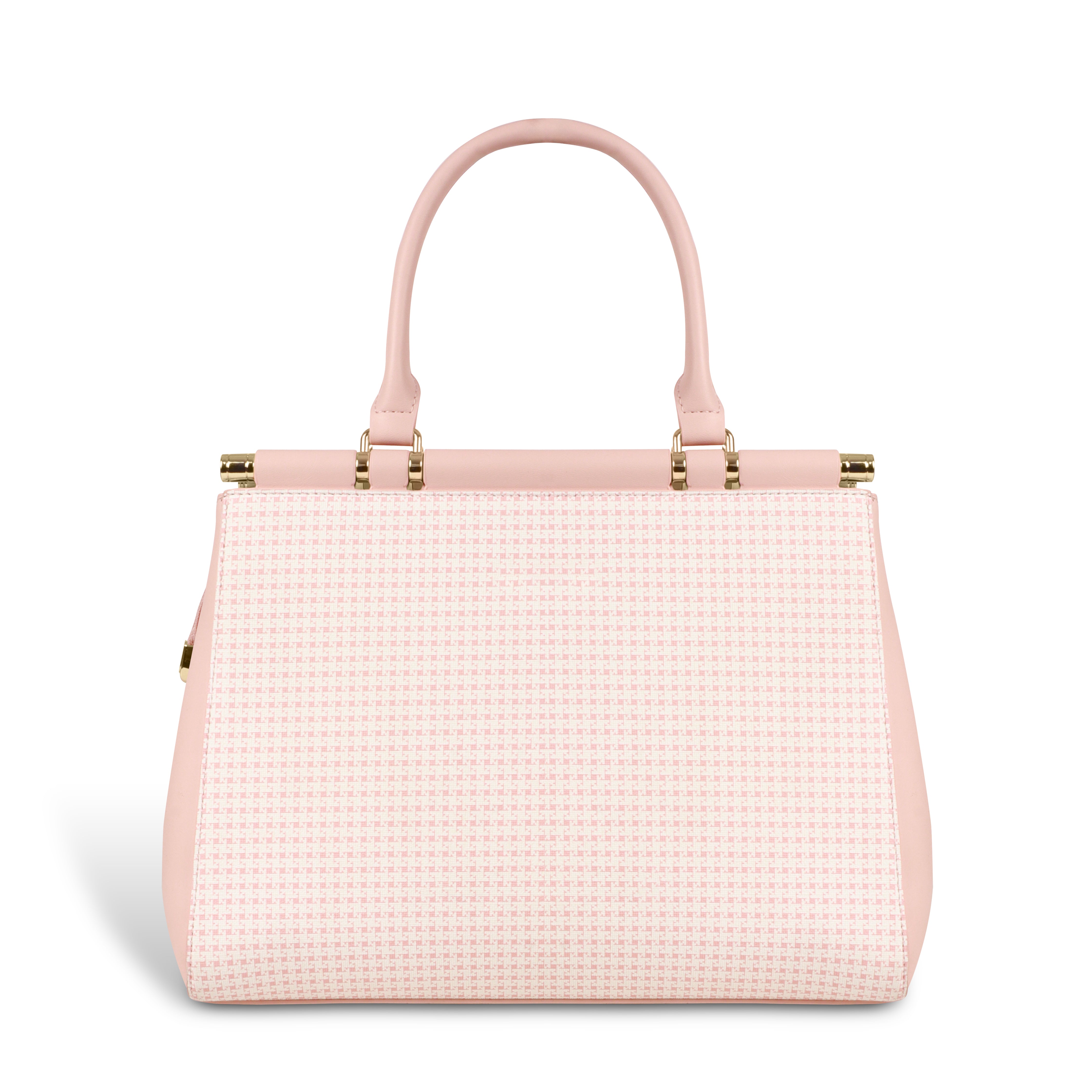 Magnolia Woven Texture Handbag | Pastel Pink | 10L Storage | Adjustable Strap | Spacious Interior