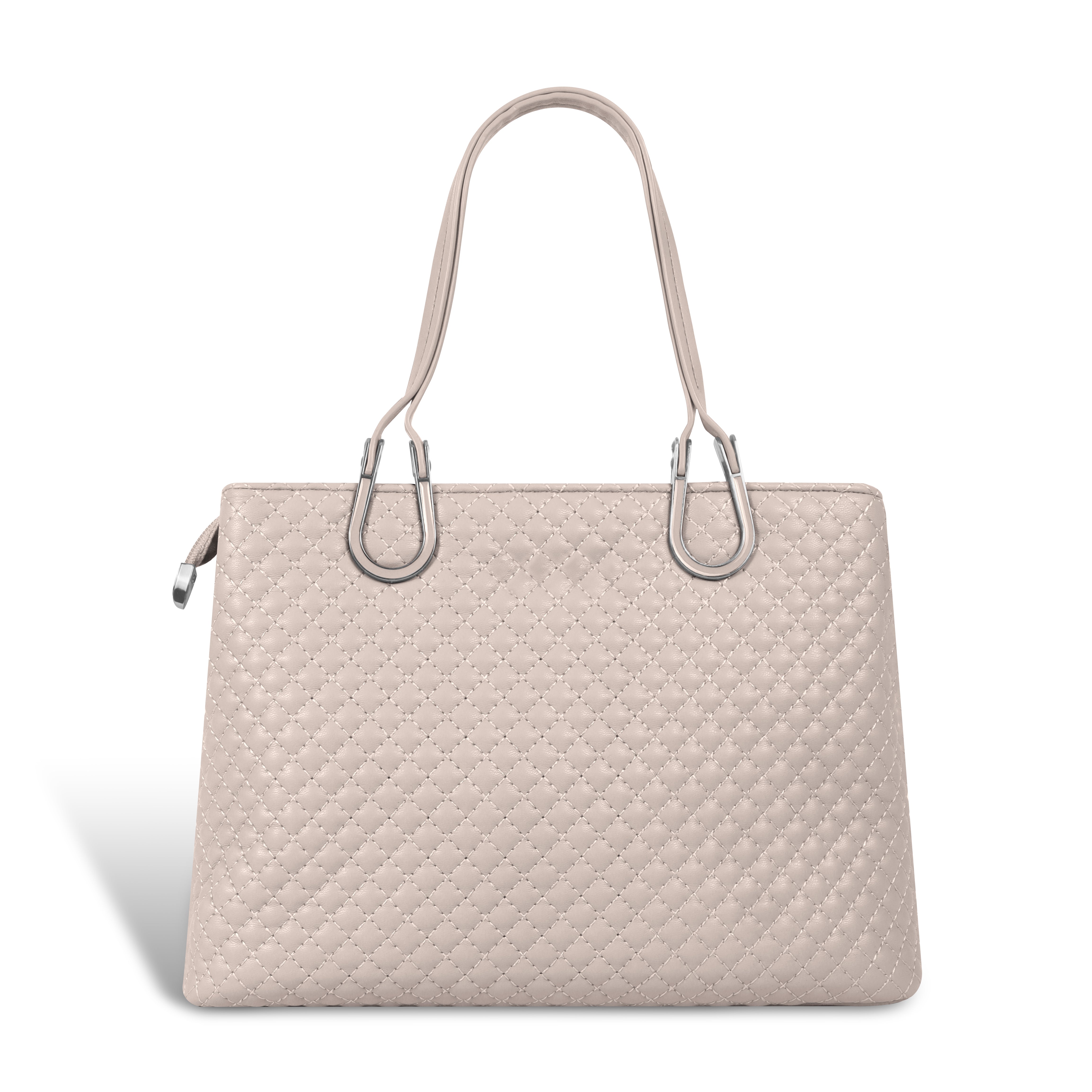 Magnolia Dusty Rose Quilted Faux Leather Handbag for Women | 10.5L Elegant Everyday & Office Shoulder Bag