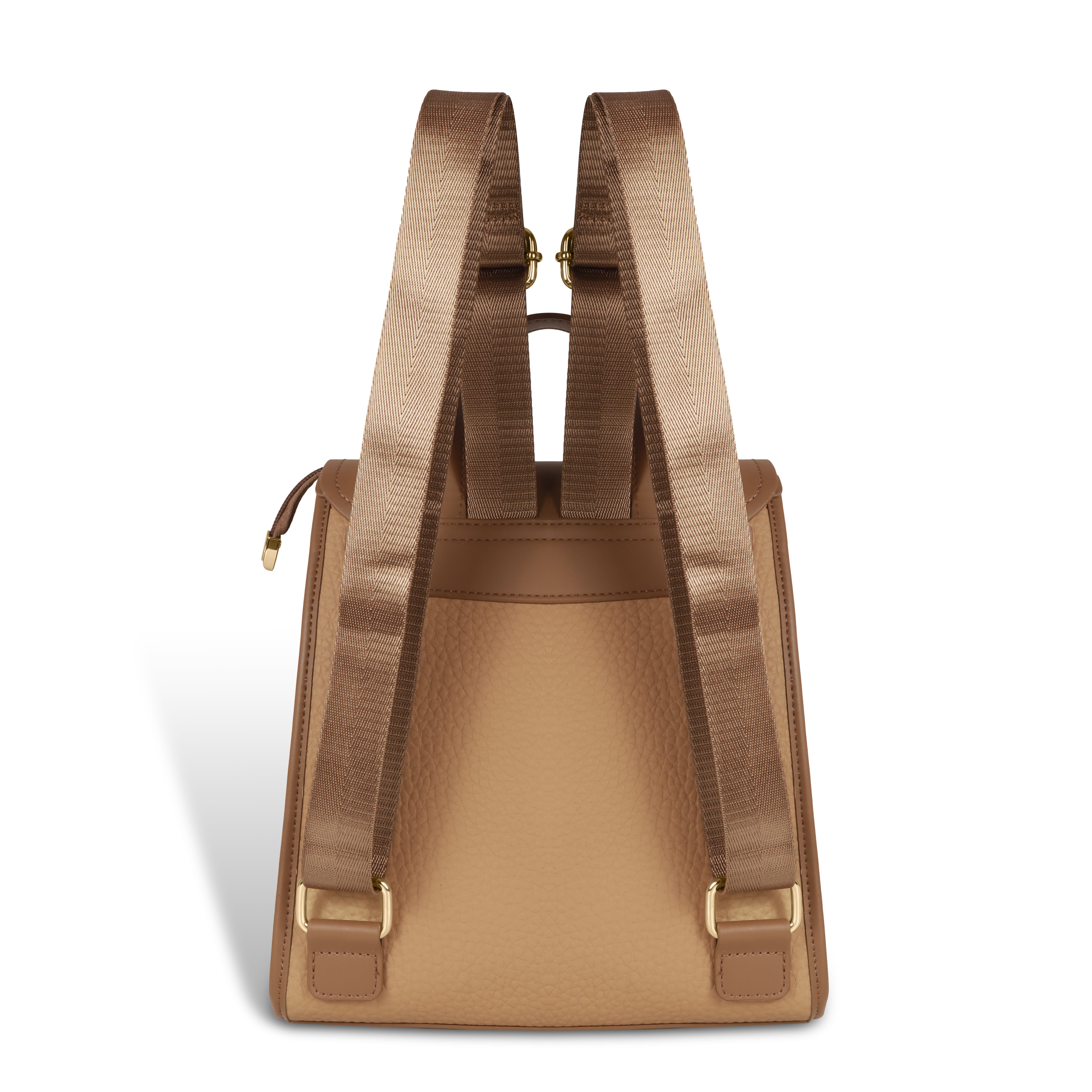 Magnolia Tan Vegan Leather Backpack for Women | 10.5L Stylish Casual Daypack with Long Strap