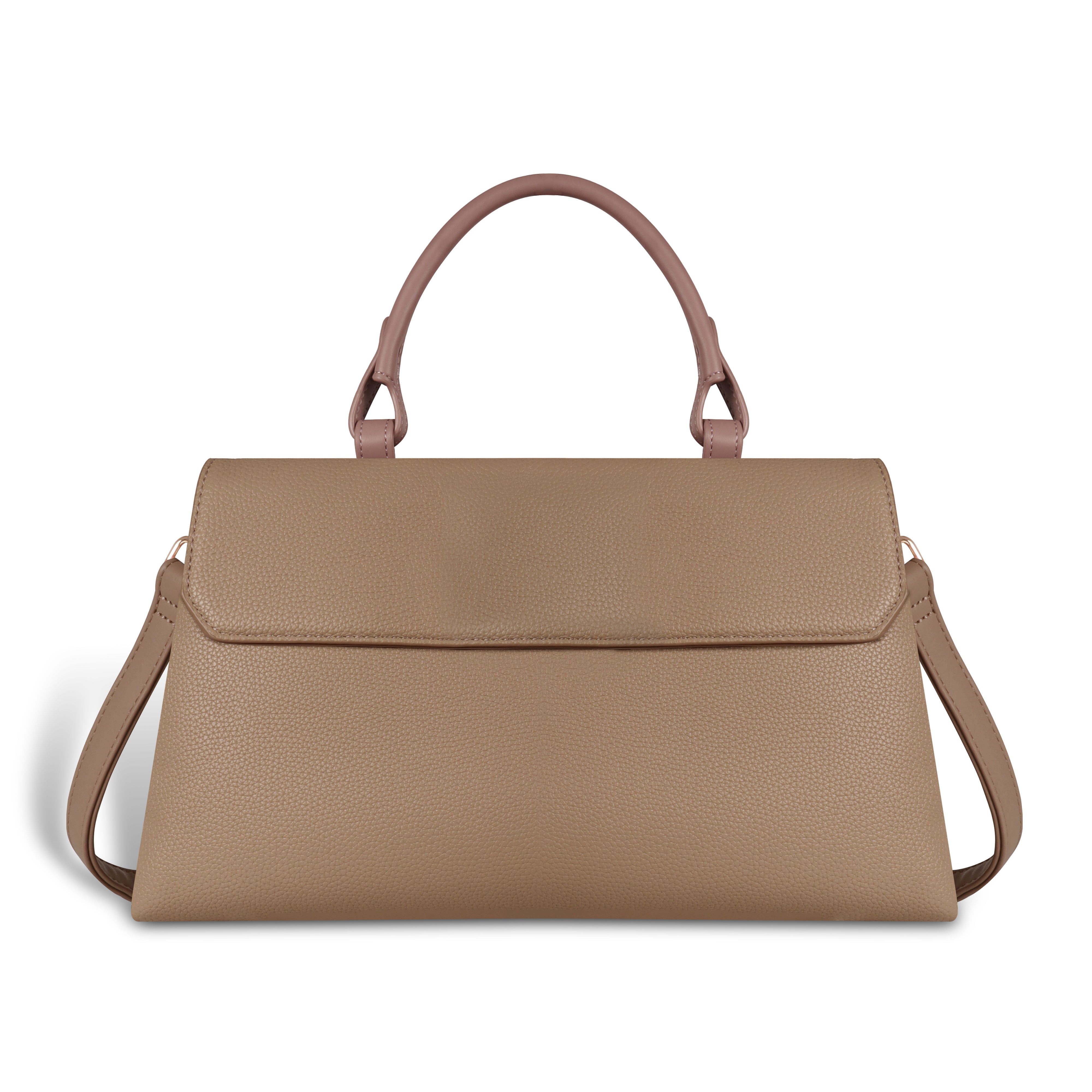 Magnolia Taupe Vegan Leather Handbag for Women | 12L Spacious Everyday & Work Bag with Long Strap